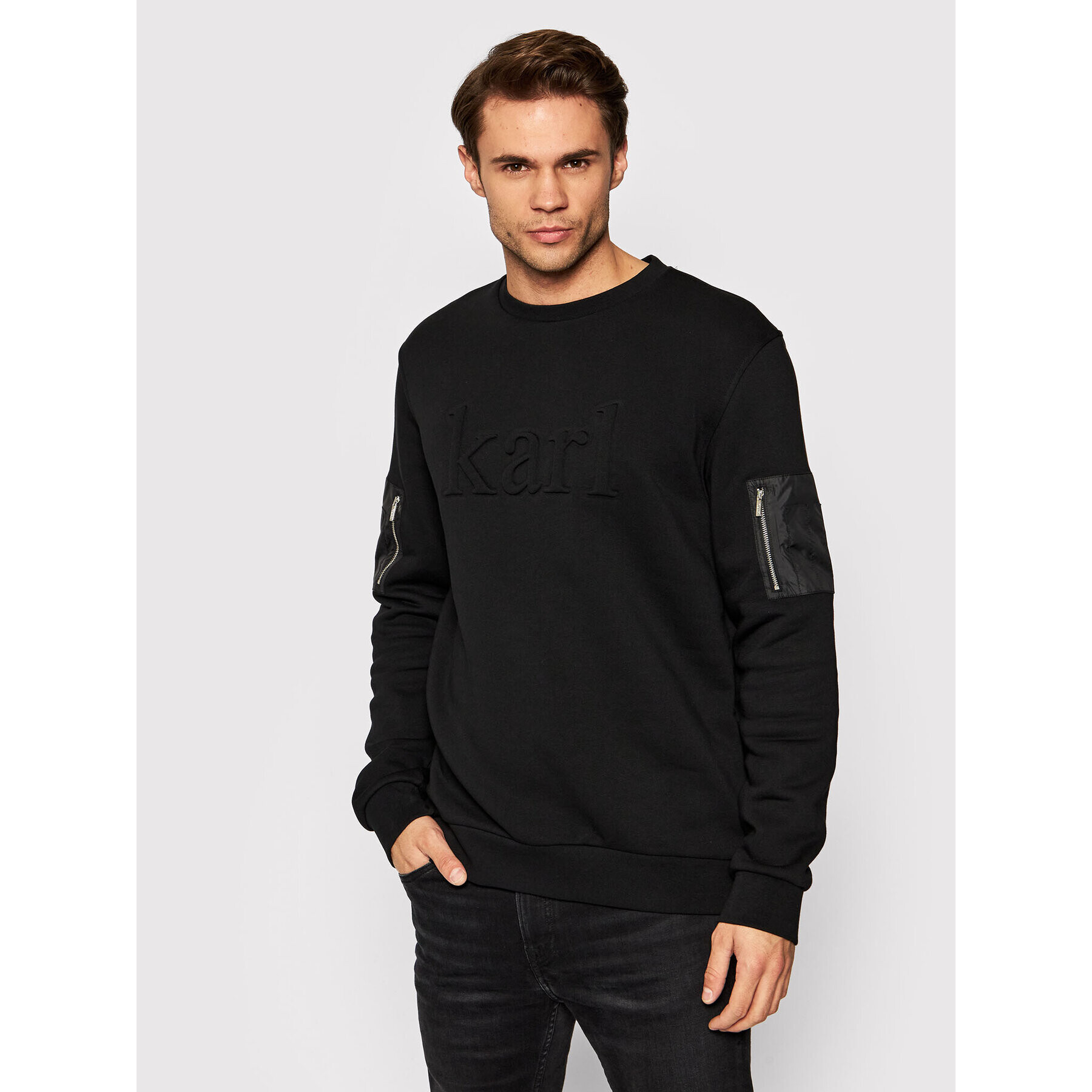 KARL LAGERFELD Суитшърт Crewneck 705000 512913 Черен Regular Fit - Pepit.bg