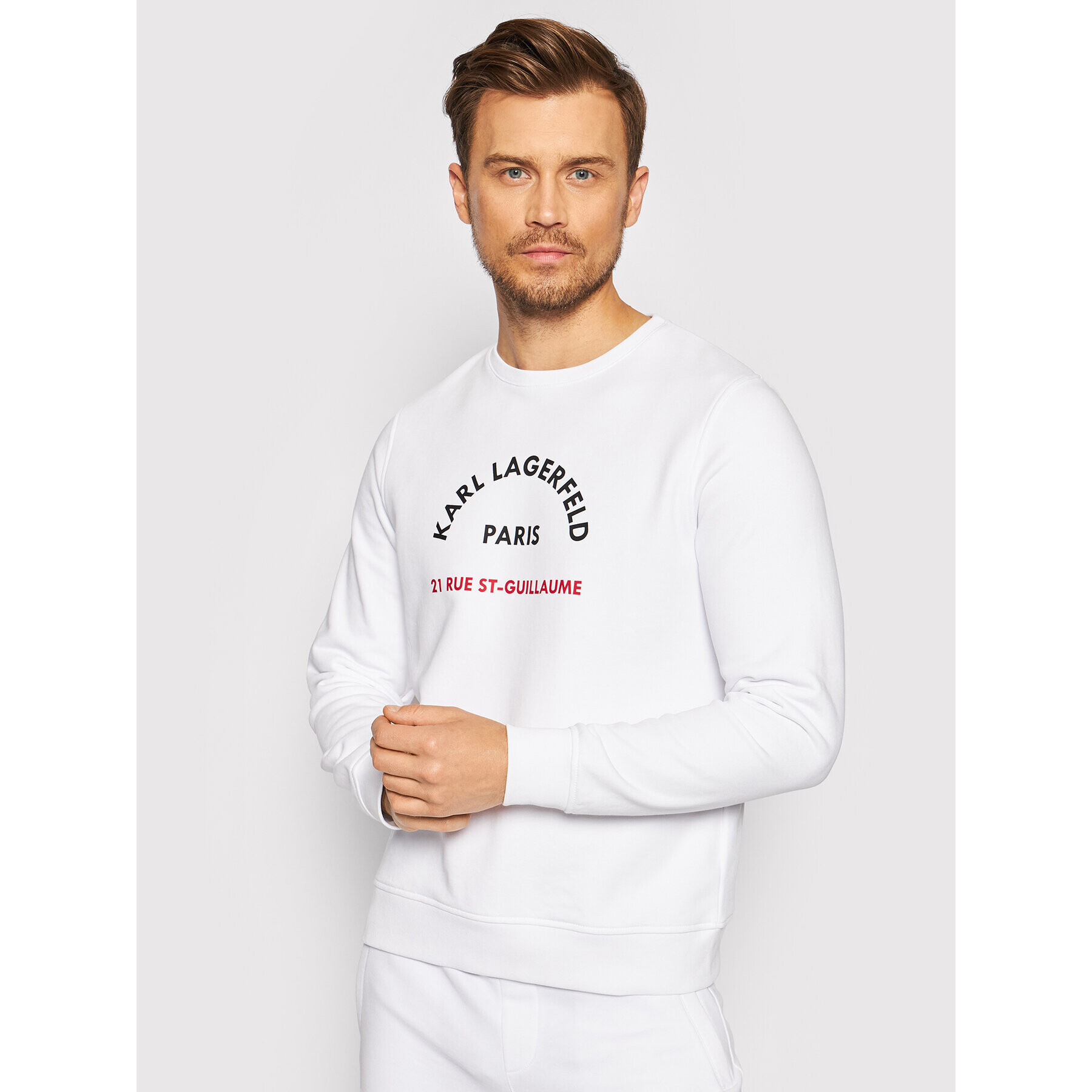 KARL LAGERFELD Суитшърт Crewneck 705070 511900 Бял Regular Fit - Pepit.bg