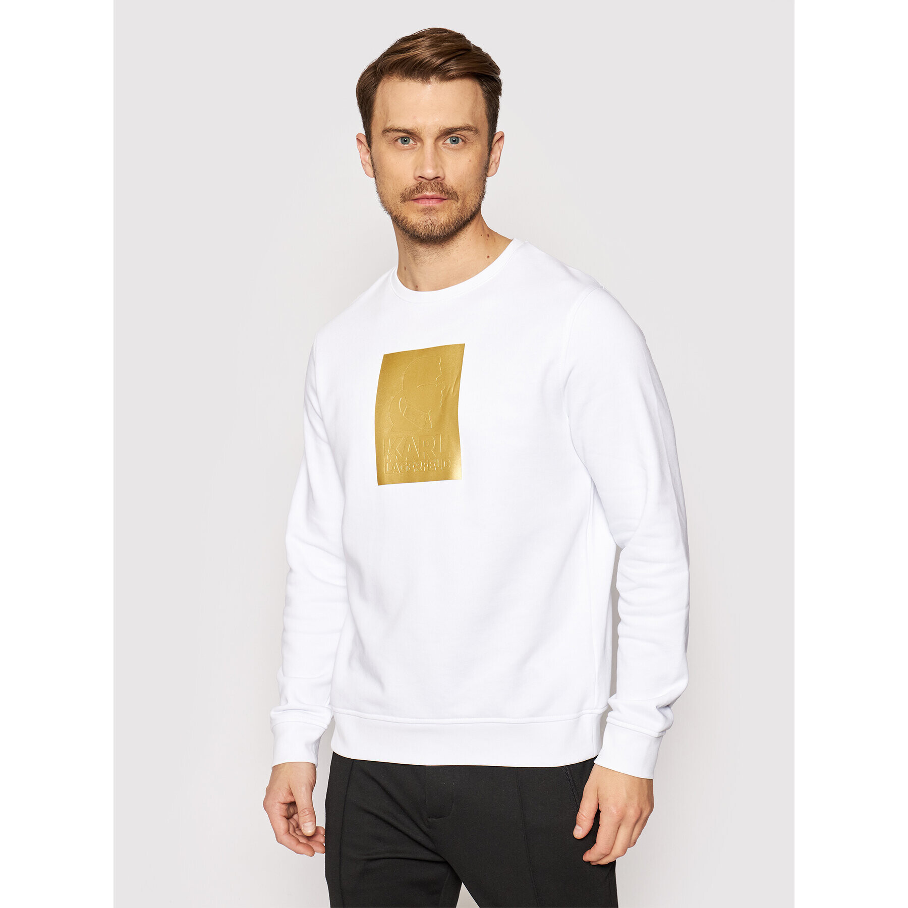 KARL LAGERFELD Суитшърт Crewneck 705081 511900 Бял Regular Fit - Pepit.bg