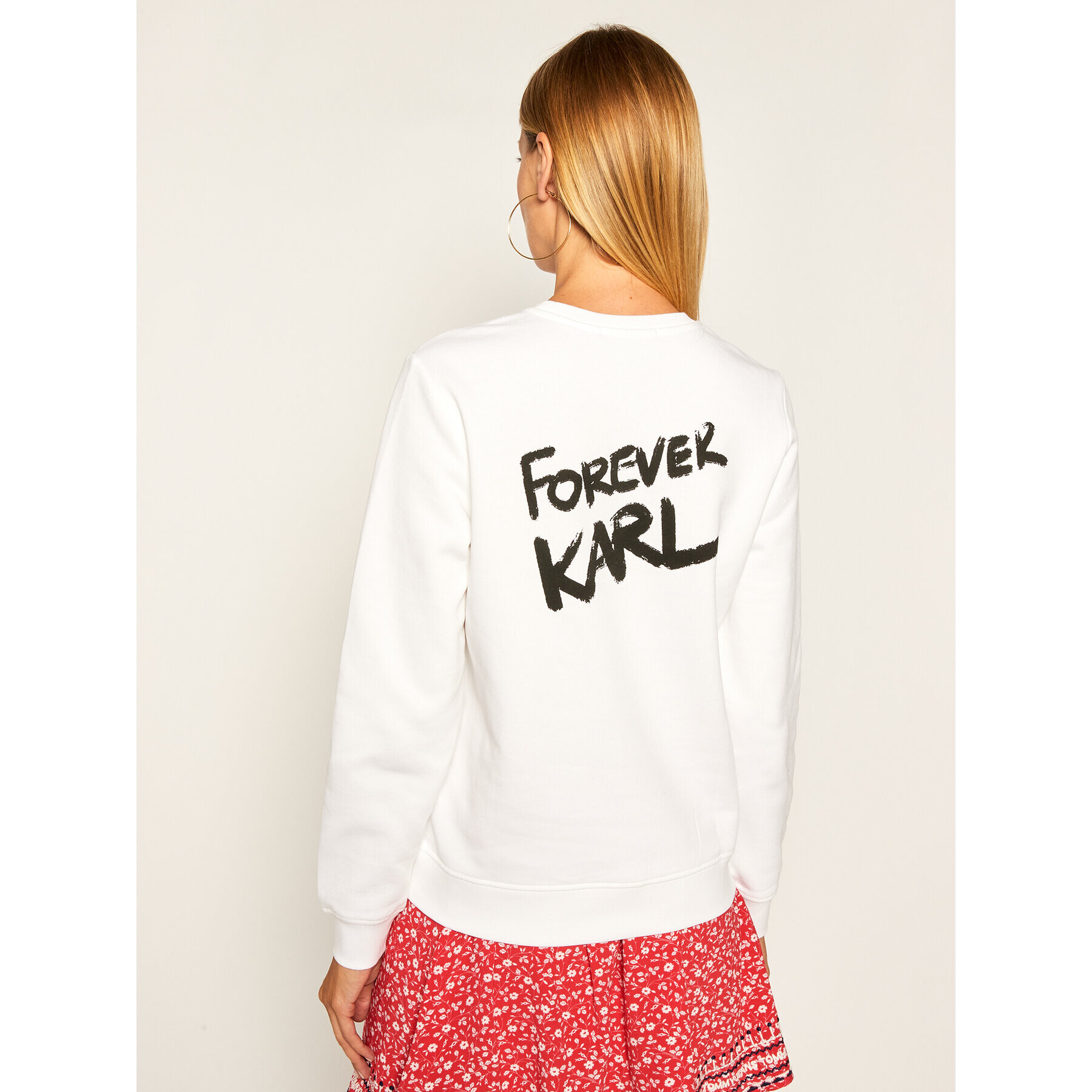 KARL LAGERFELD Суитшърт Forever 205W1810 Бял Regular Fit - Pepit.bg