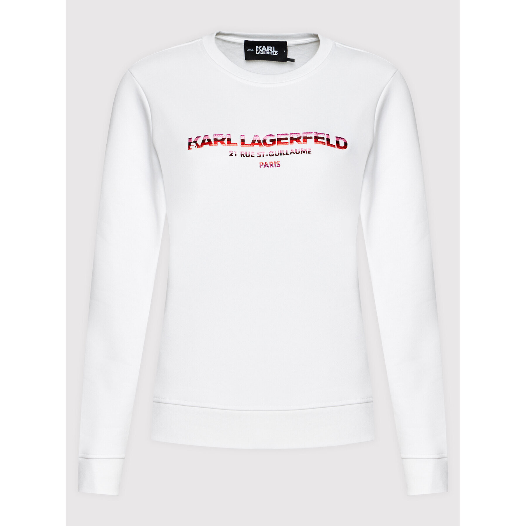 KARL LAGERFELD Суитшърт Graphic Logo 215W1801 Бял Regular Fit - Pepit.bg