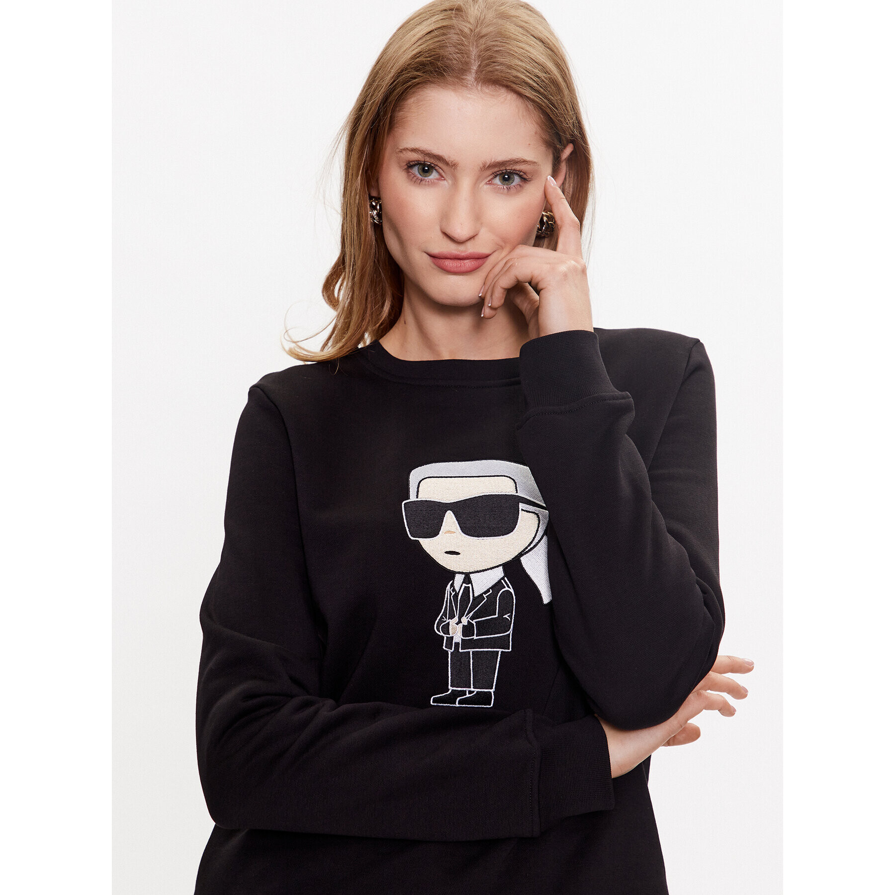 KARL LAGERFELD Суитшърт Ikonik 2.0 230W1800 Черен Regular Fit - Pepit.bg