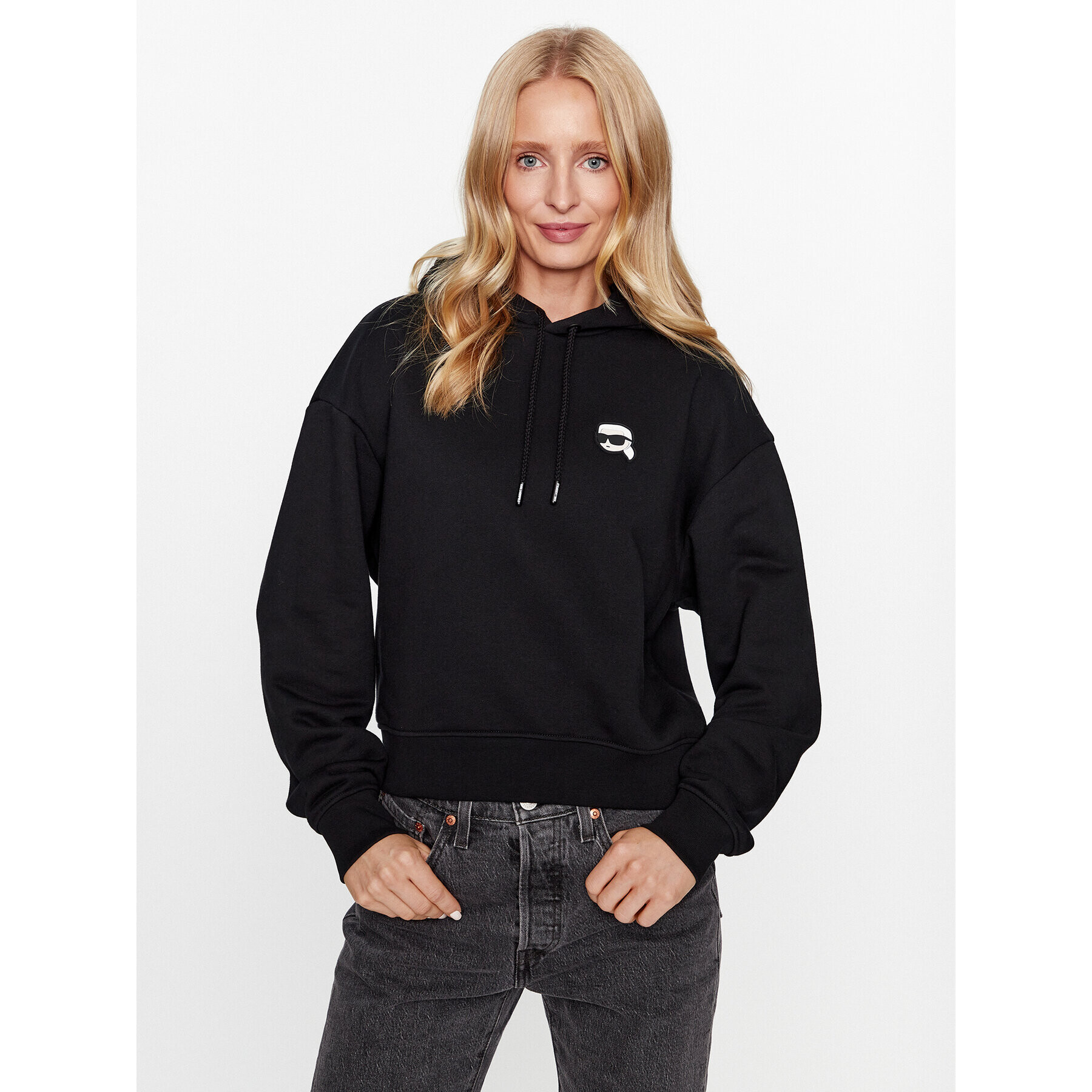 KARL LAGERFELD Суитшърт Ikonik 2.0 236W1802 Черен Regular Fit - Pepit.bg