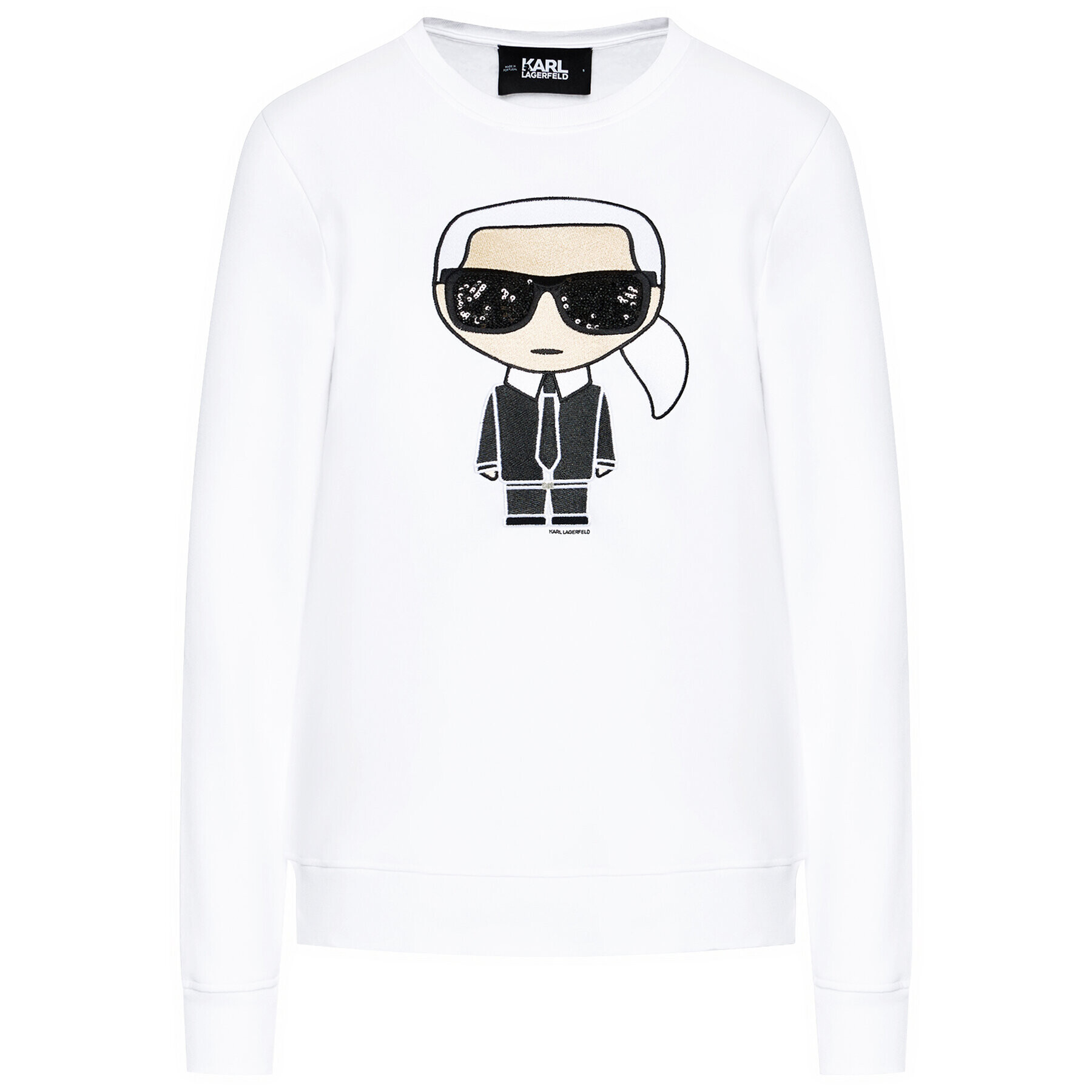 KARL LAGERFELD Суитшърт Ikonik 210W1820 Бял Regular Fit - Pepit.bg