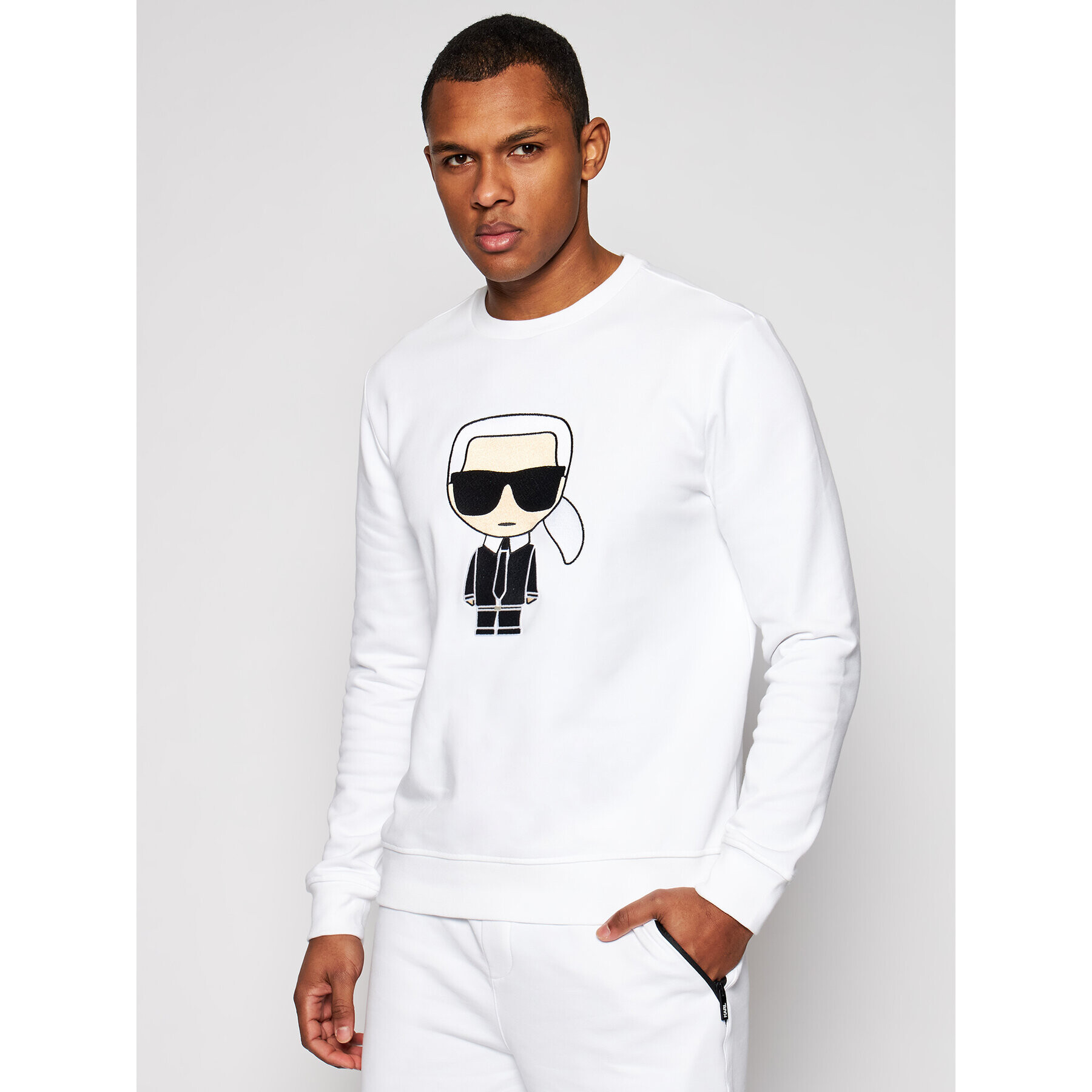 KARL LAGERFELD Суитшърт Ikonik 705060 511951 Бял Regular Fit - Pepit.bg