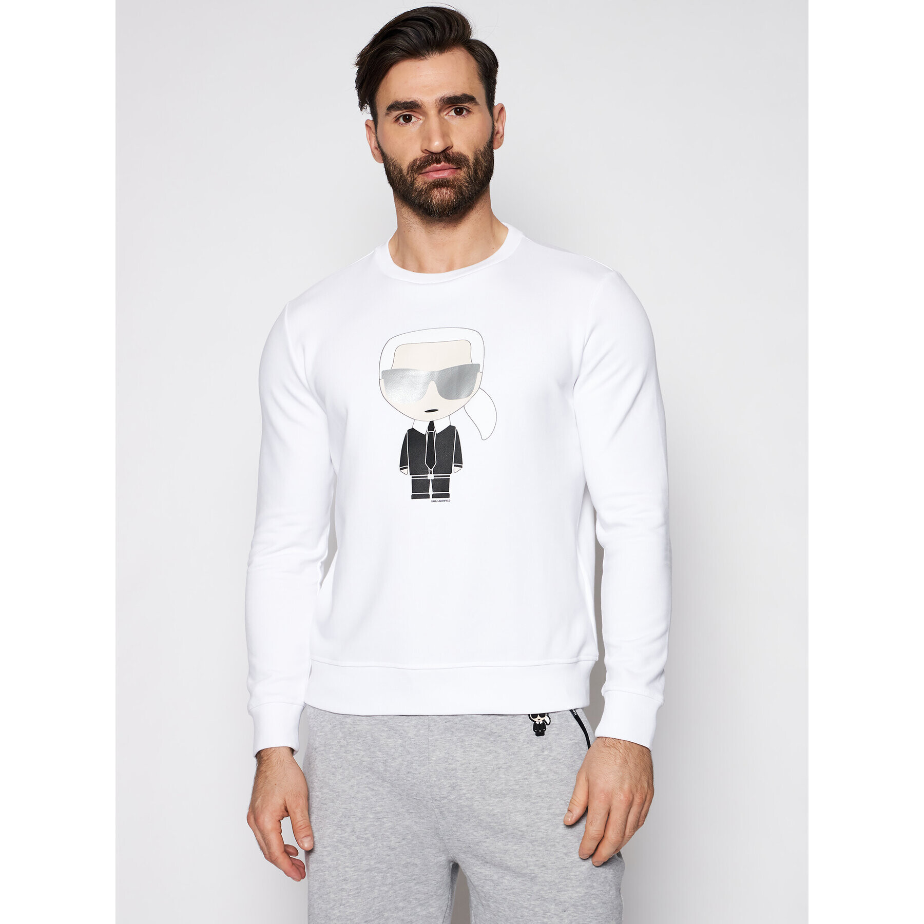 KARL LAGERFELD Суитшърт Ikonik 705061 511951 Бял Regular Fit - Pepit.bg