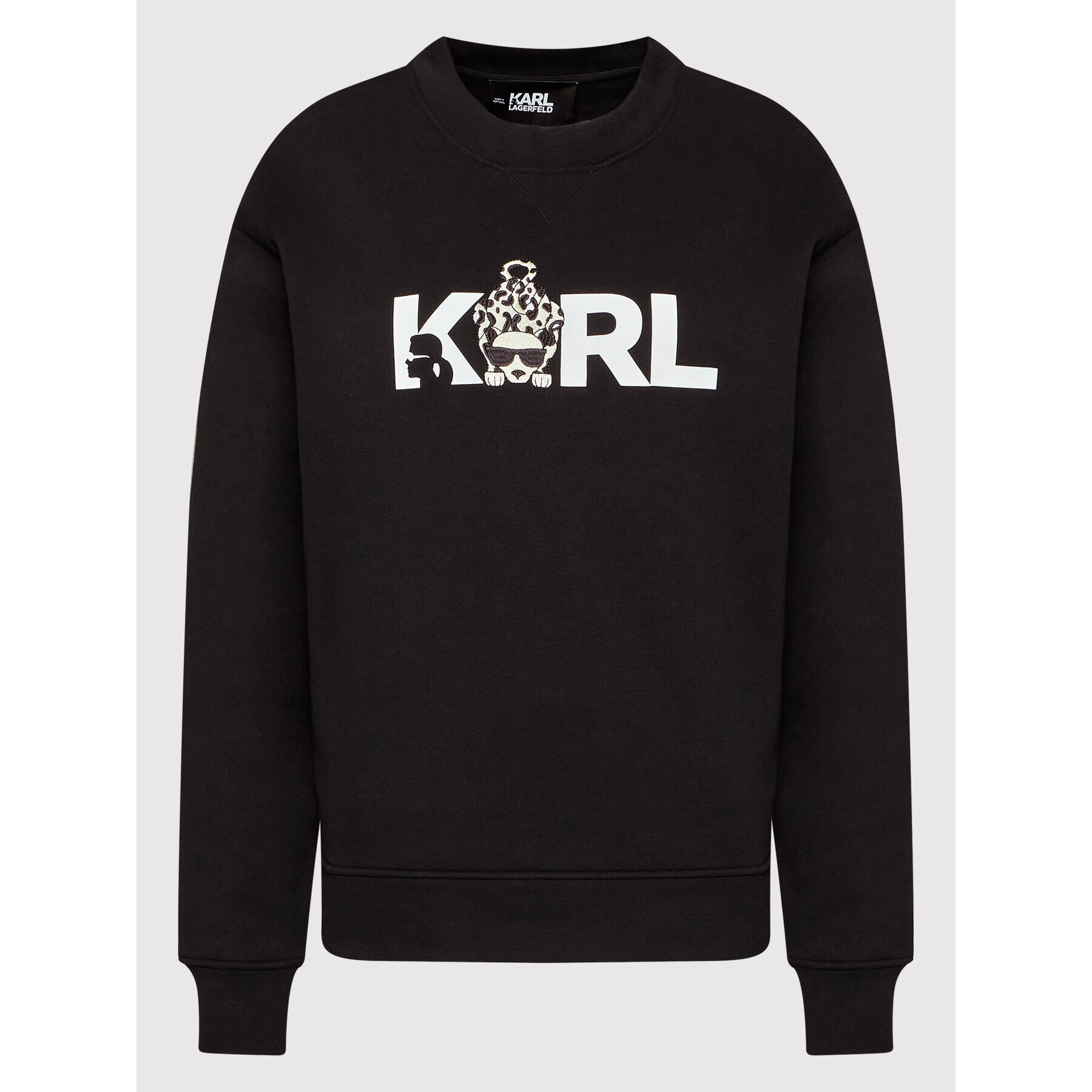 KARL LAGERFELD Суитшърт Ikonik Animal 220W1882 Черен Relaxed Fit - Pepit.bg