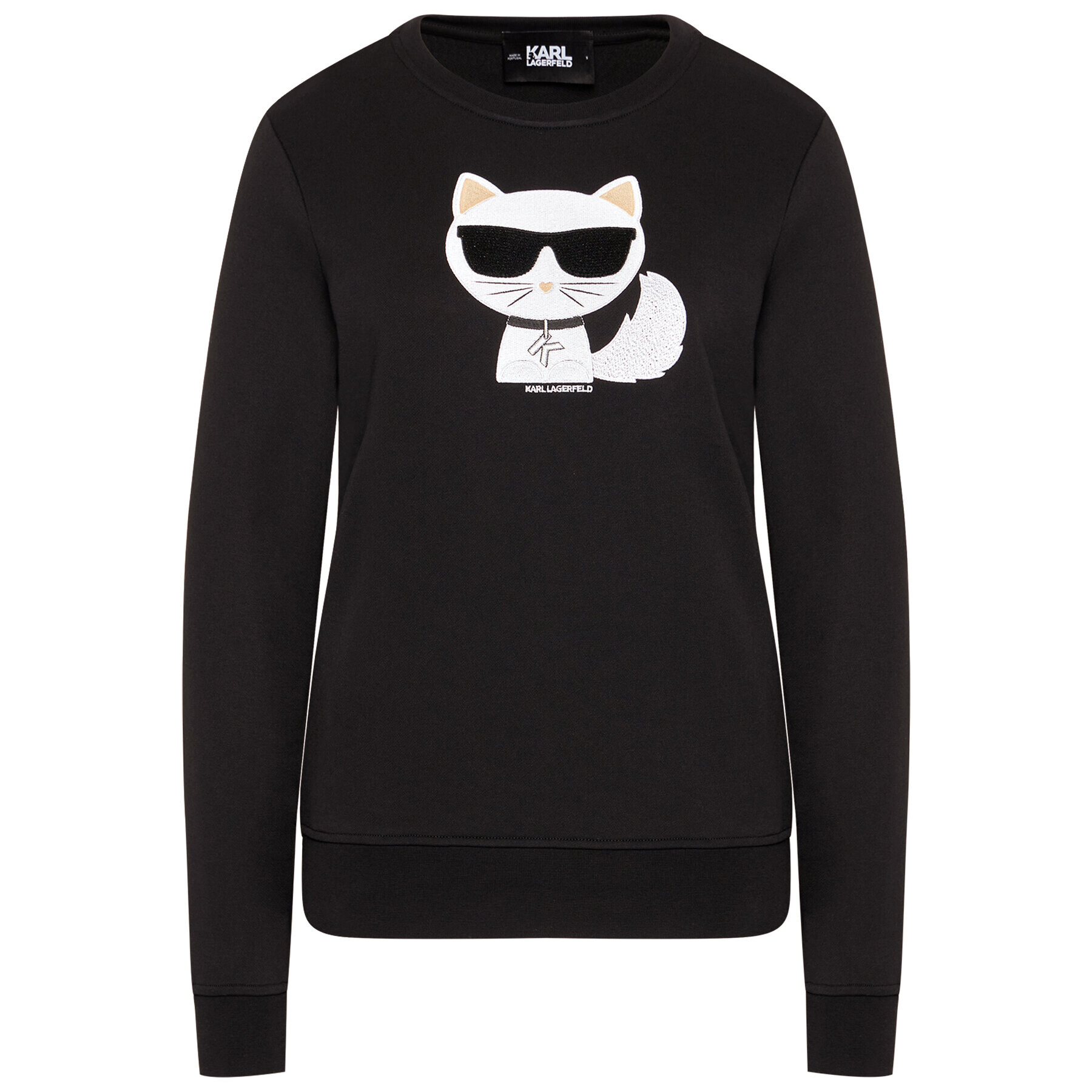 KARL LAGERFELD Суитшърт Ikonik Choupette 210W1823 Черен Regular Fit - Pepit.bg