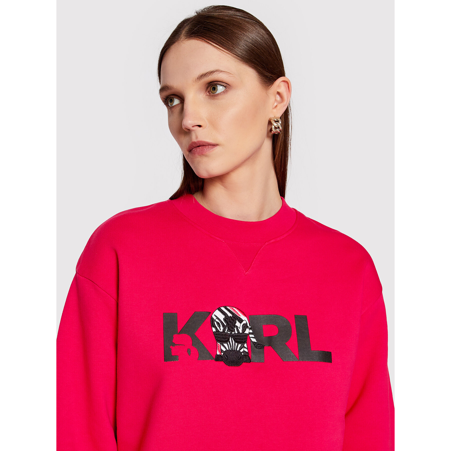 KARL LAGERFELD Суитшърт Ikonik Karlimal Logo 220W1882 Розов Relaxed Fit - Pepit.bg