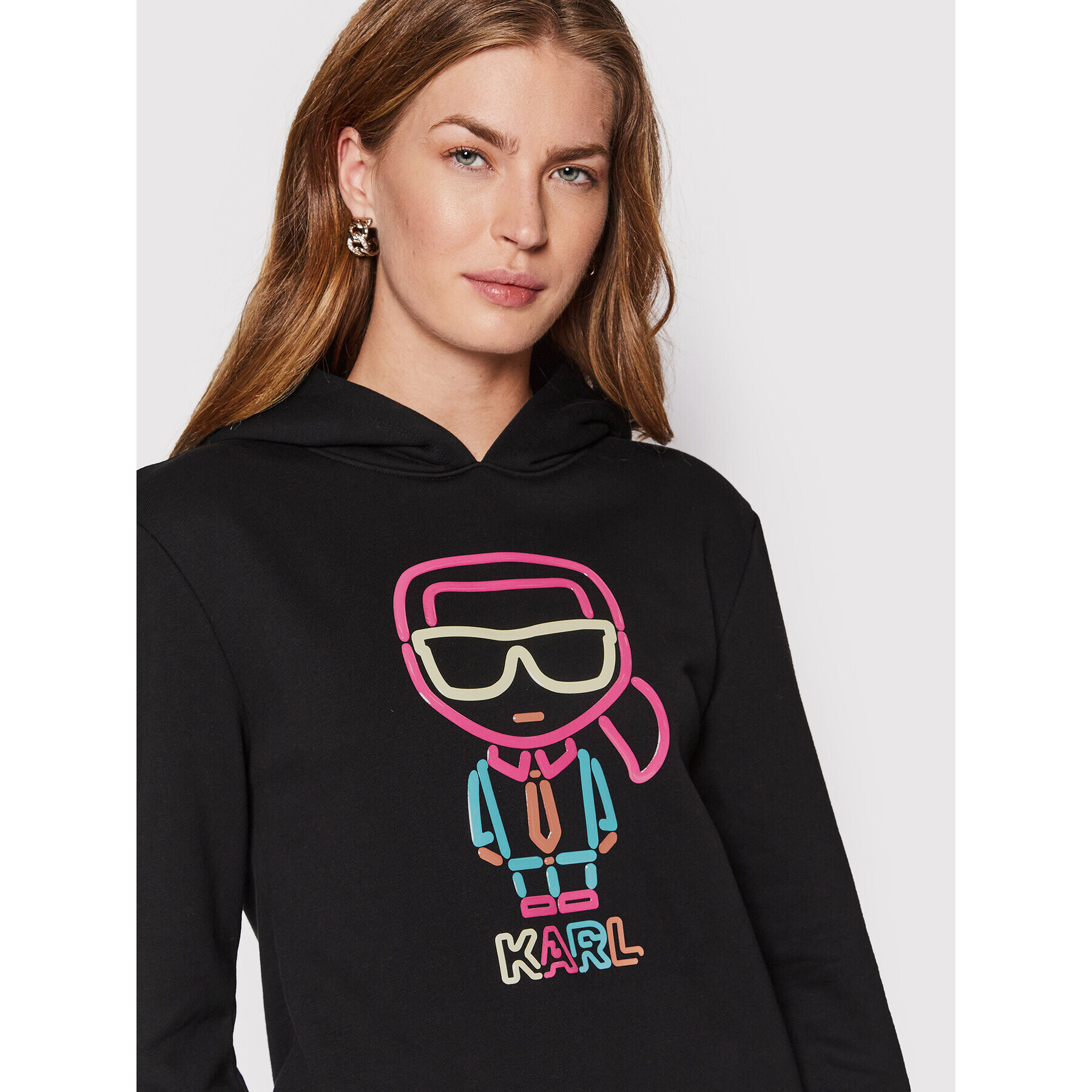 KARL LAGERFELD Суитшърт Jelly 221W1801 Черен Regular Fit - Pepit.bg