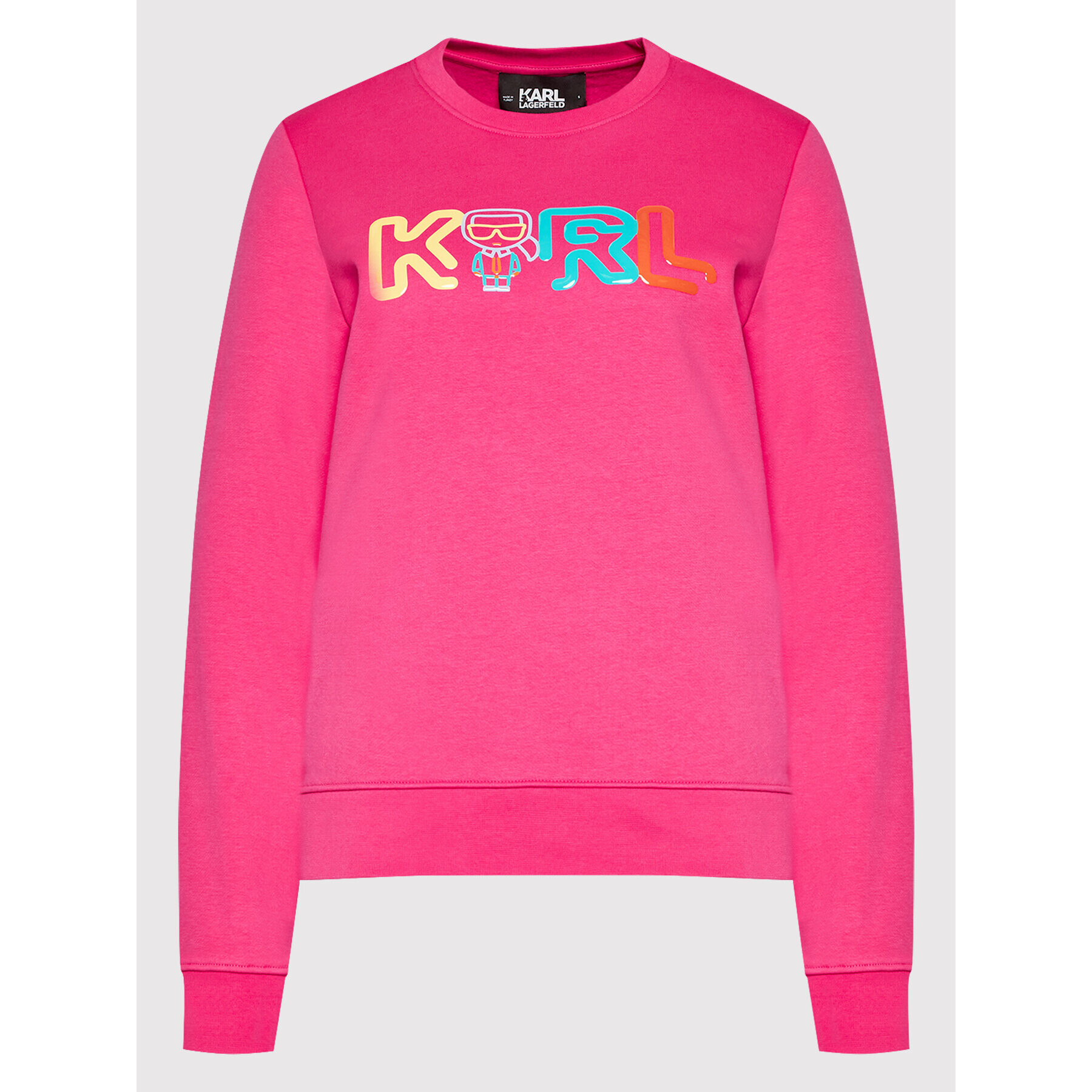 KARL LAGERFELD Суитшърт Jelly Mini Logo 221W1800 Розов Regular Fit - Pepit.bg