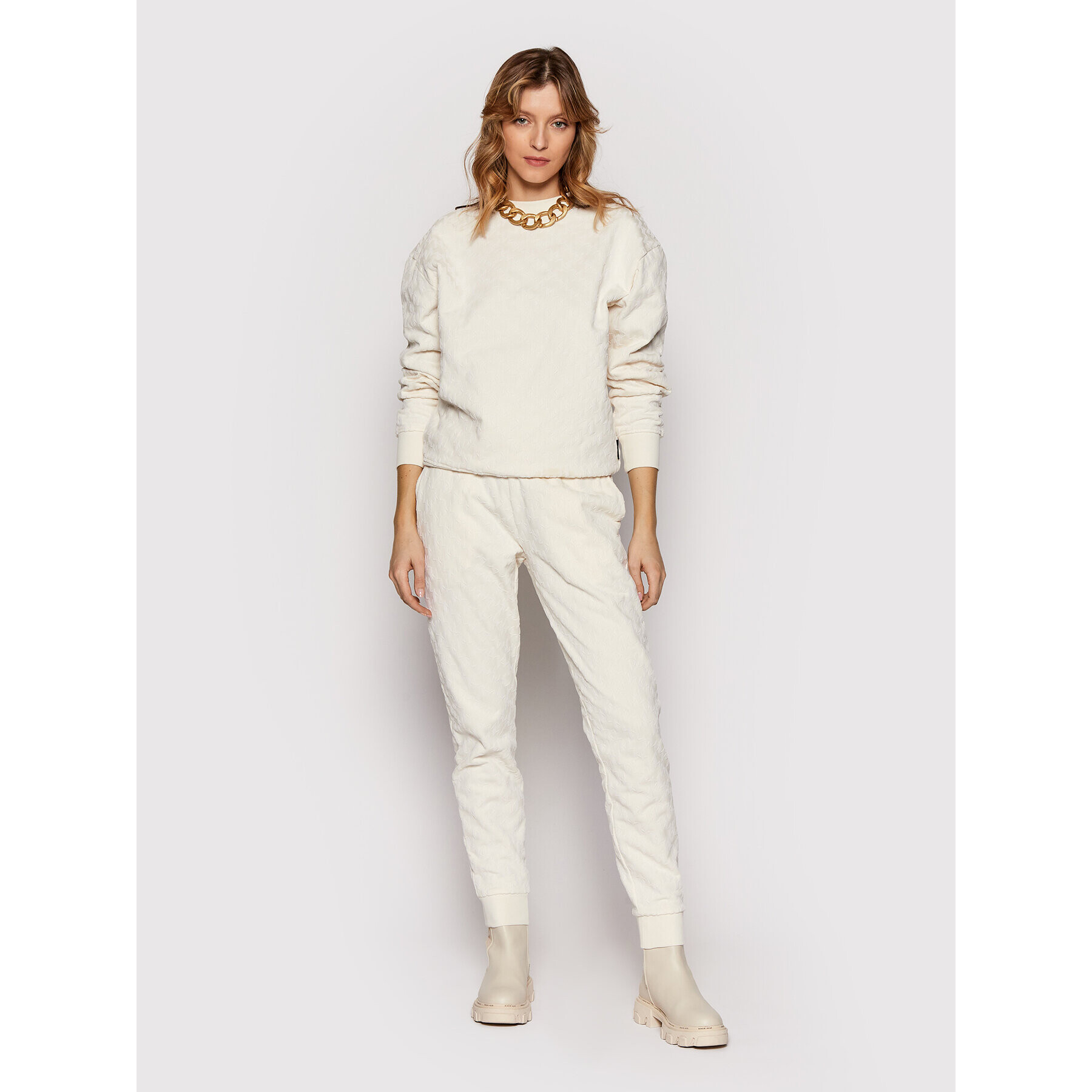 KARL LAGERFELD Суитшърт Monogram 216W1883 Бежов Regular Fit - Pepit.bg