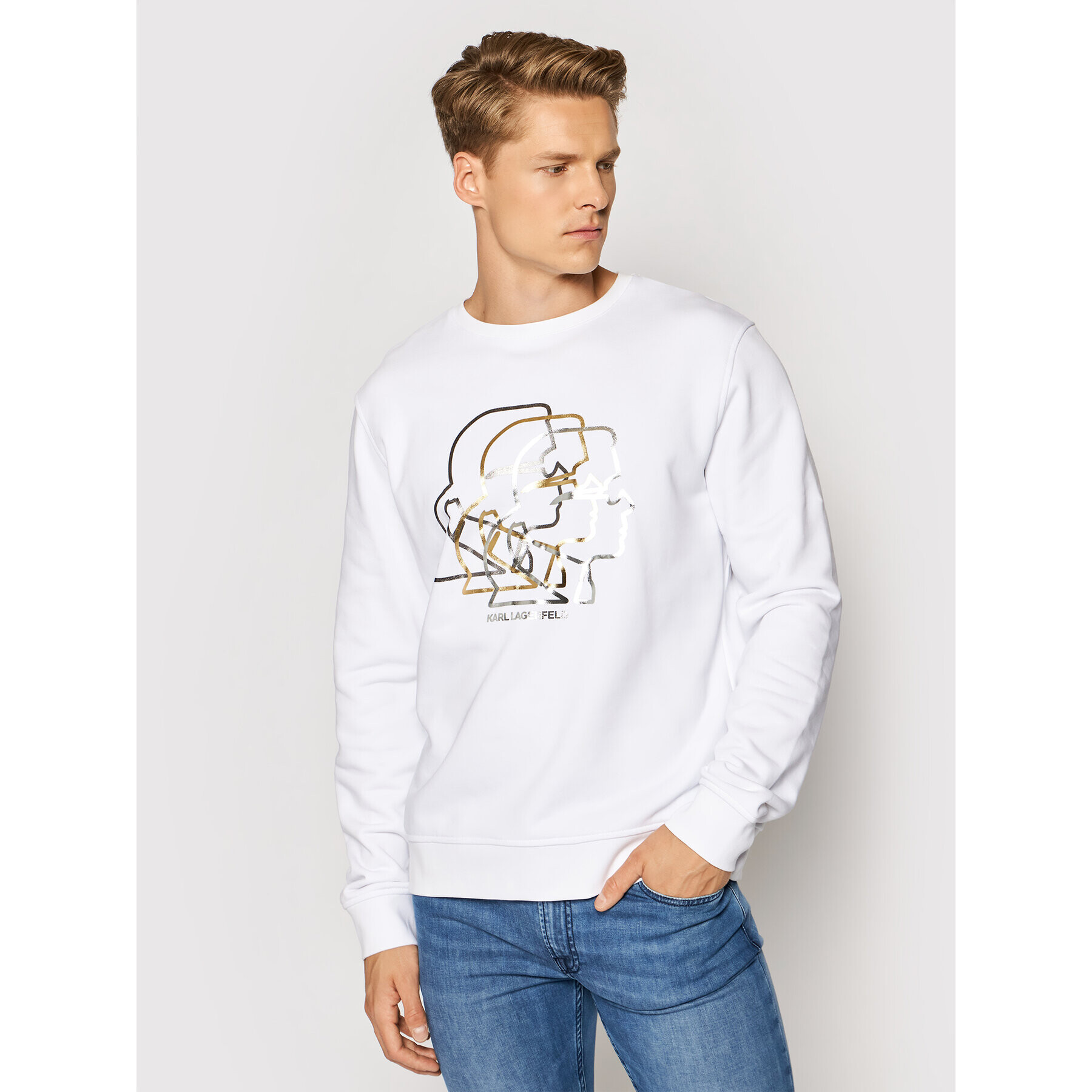 KARL LAGERFELD Суитшърт Sweat 705082 511900 Бял Regular Fit - Pepit.bg