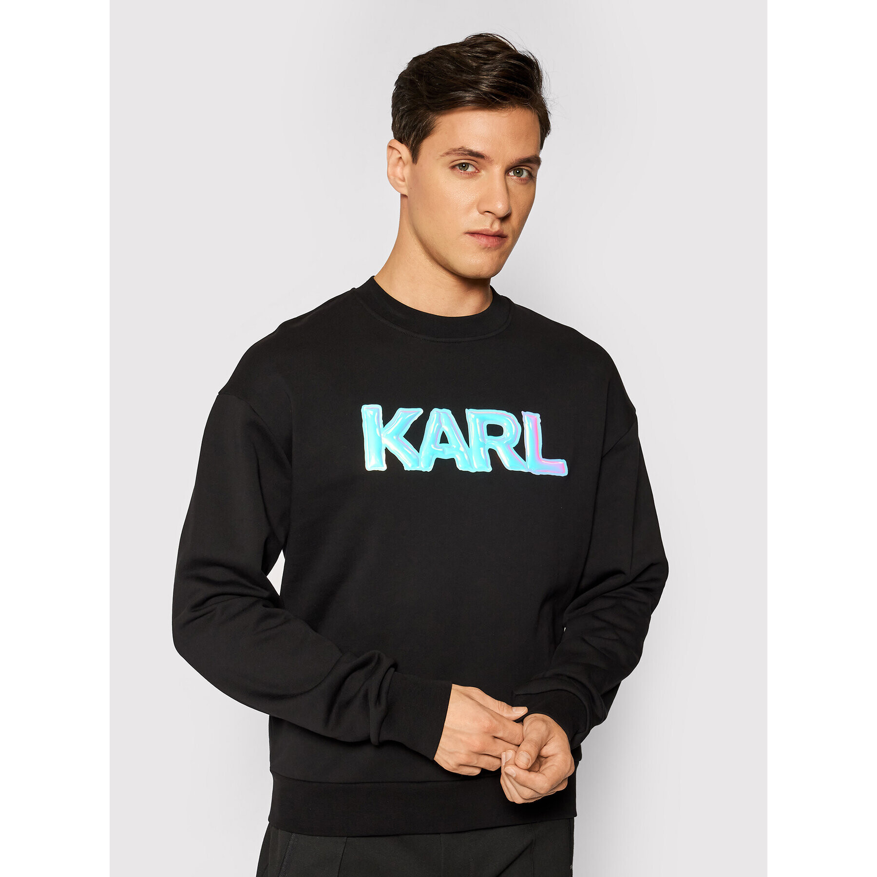 KARL LAGERFELD Суитшърт Unisex Balloon Logo 211U1804 Черен Regular Fit - Pepit.bg