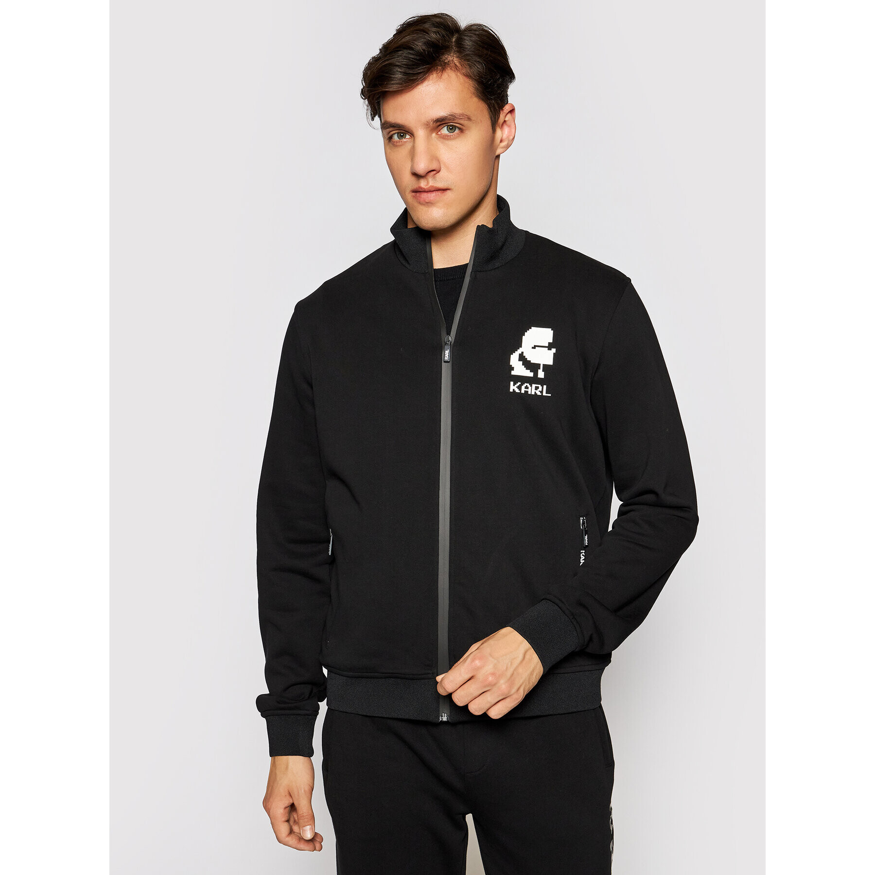 KARL LAGERFELD Суитшърт Zip 705003 511900 Черен Regular Fit - Pepit.bg