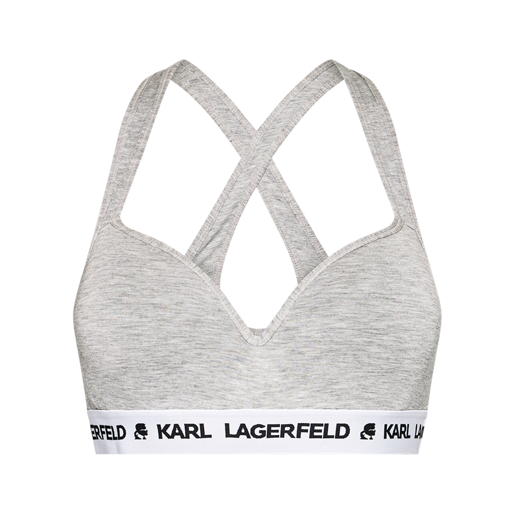 KARL LAGERFELD Сутиен без банели Logo 211W2109 Сив - Pepit.bg