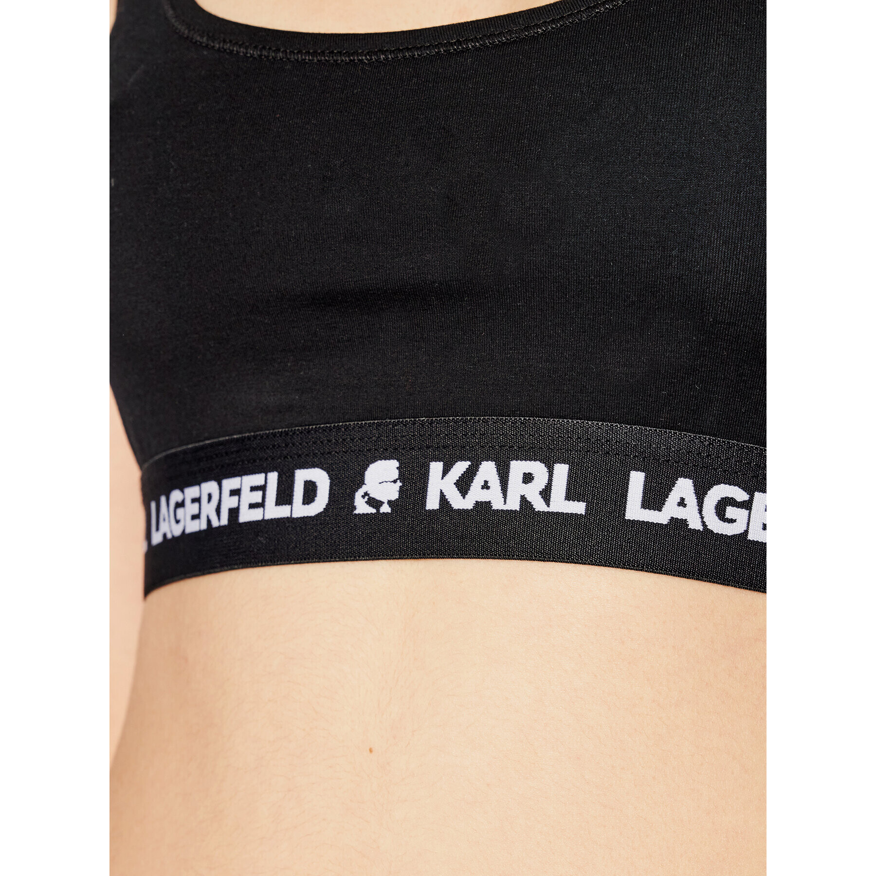 KARL LAGERFELD Сутиен-топ Logo 211W2102 Черен - Pepit.bg