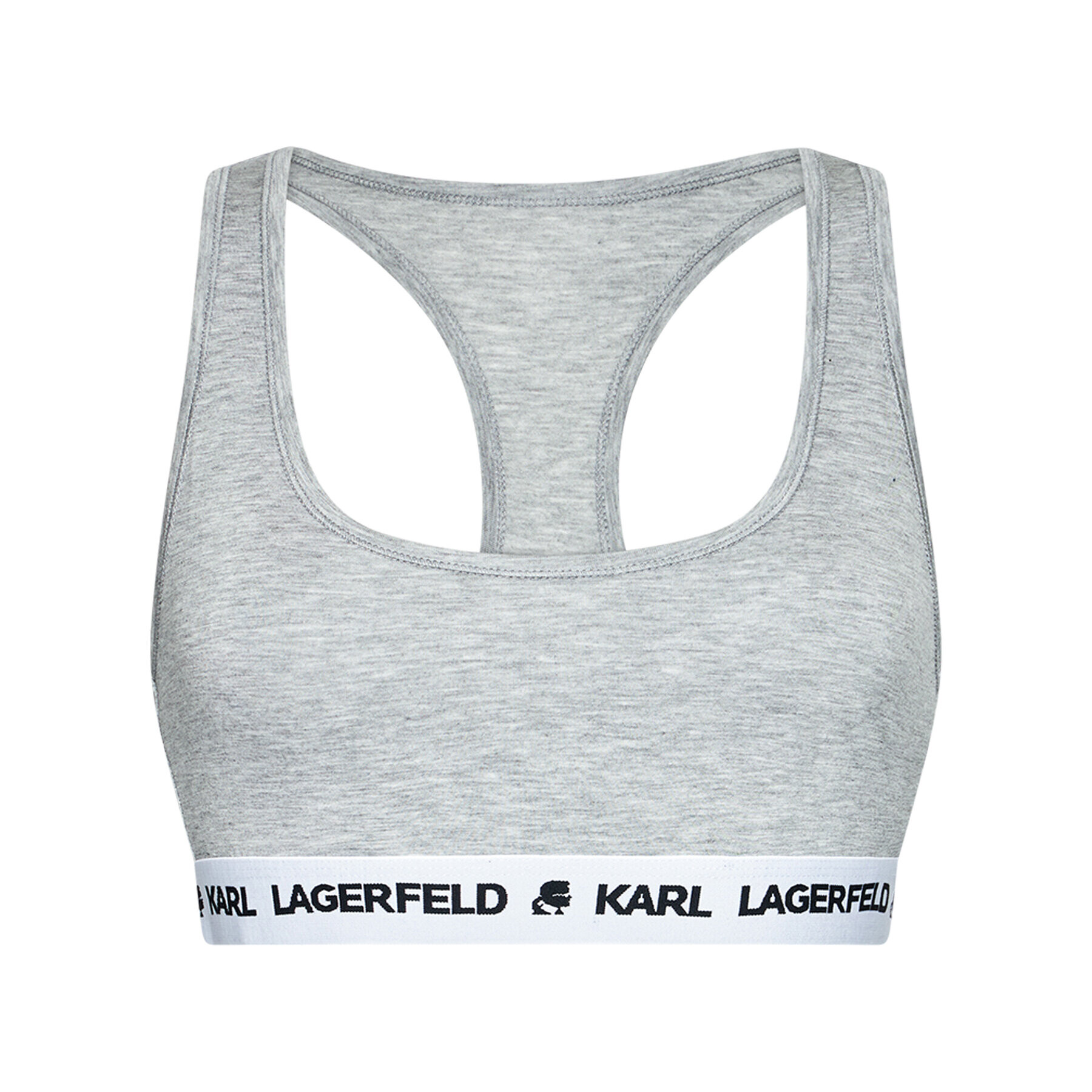 KARL LAGERFELD Сутиен-топ Logo 211W2102 Сив - Pepit.bg