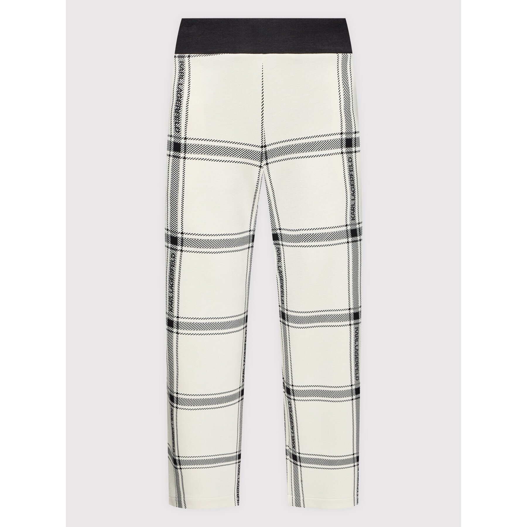 KARL LAGERFELD Текстилни панталони Check Printed 220W1032 Бежов Relaxed Fit - Pepit.bg