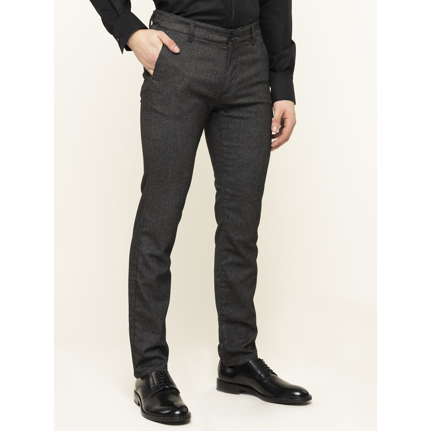 KARL LAGERFELD Текстилни панталони Chino with Contrast 255836 592816 Сив Regular Fit - Pepit.bg