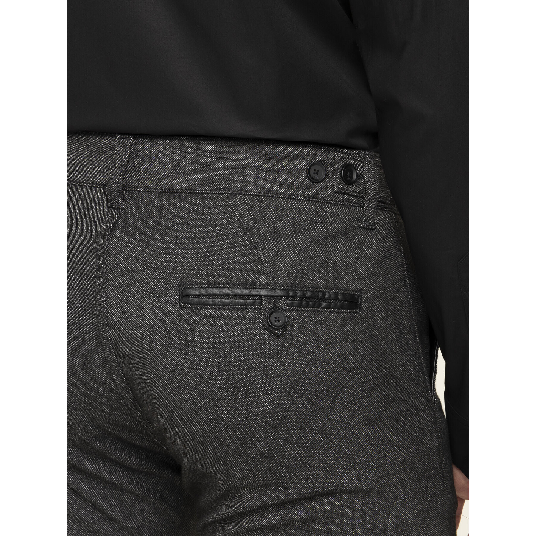 KARL LAGERFELD Текстилни панталони Chino with Contrast 255836 592816 Сив Regular Fit - Pepit.bg