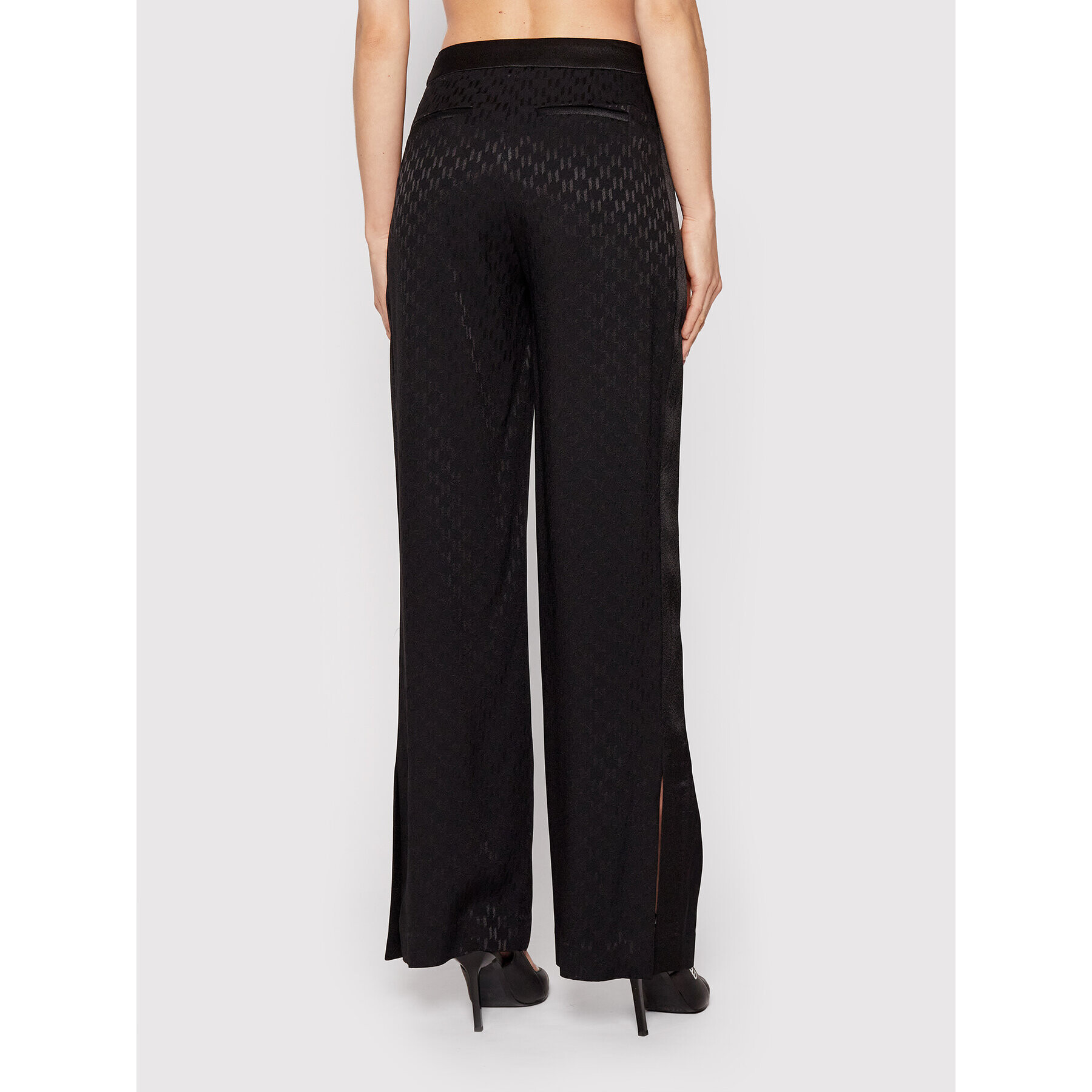 KARL LAGERFELD Текстилни панталони Monogram 221W1006 Черен Bootcut Fit - Pepit.bg