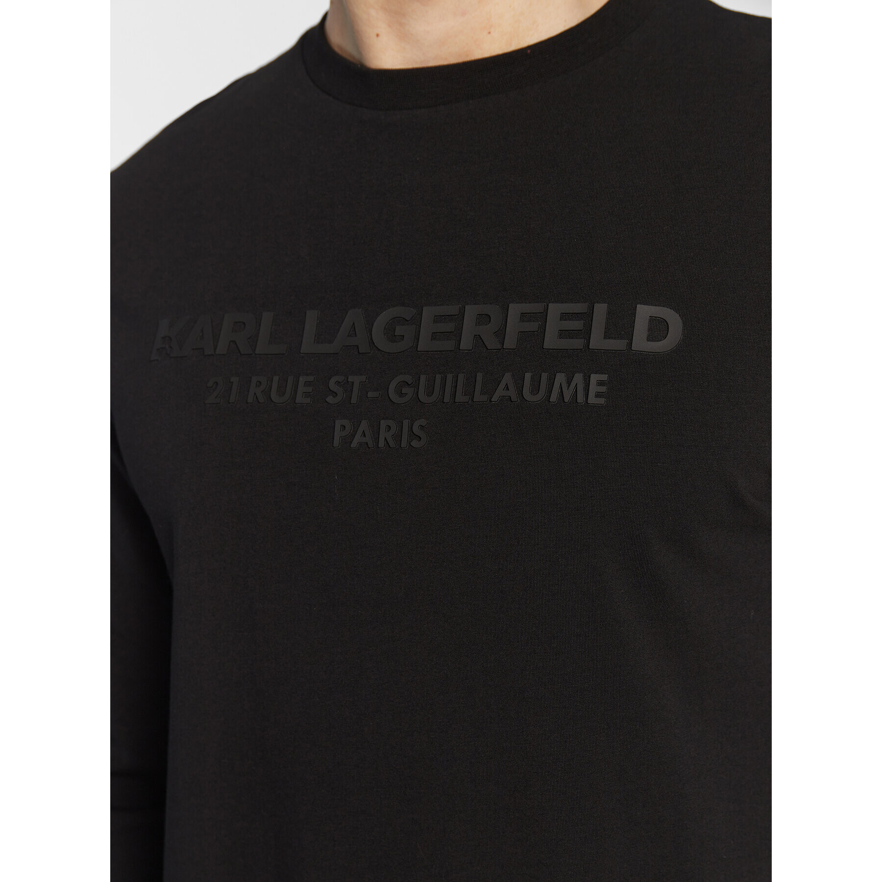 KARL LAGERFELD Тениска с дълъг ръкав 755008 524221 Черен Slim Fit - Pepit.bg