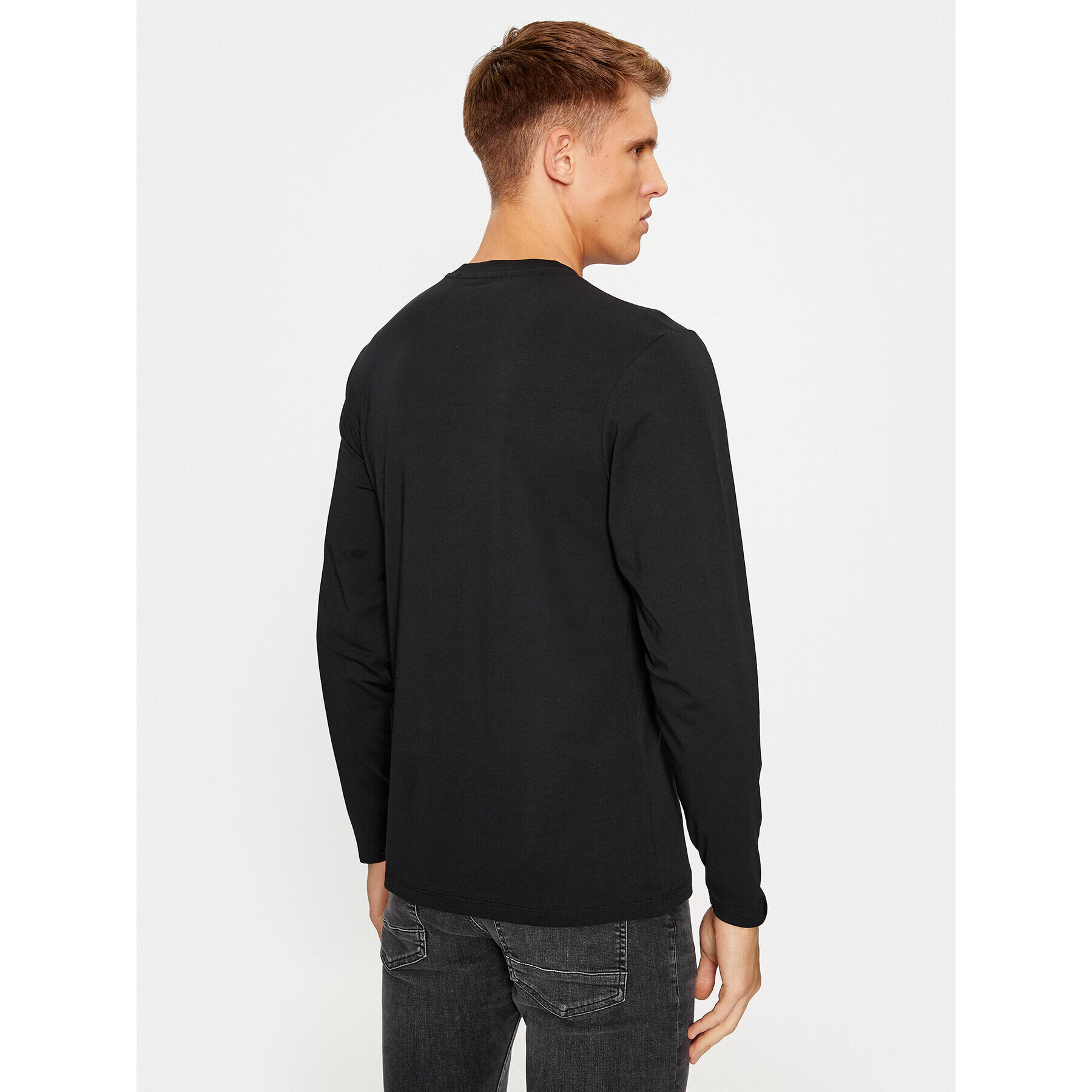 KARL LAGERFELD Тениска с дълъг ръкав Longsleeve Undershirt 235M2107 Черен Regular Fit - Pepit.bg