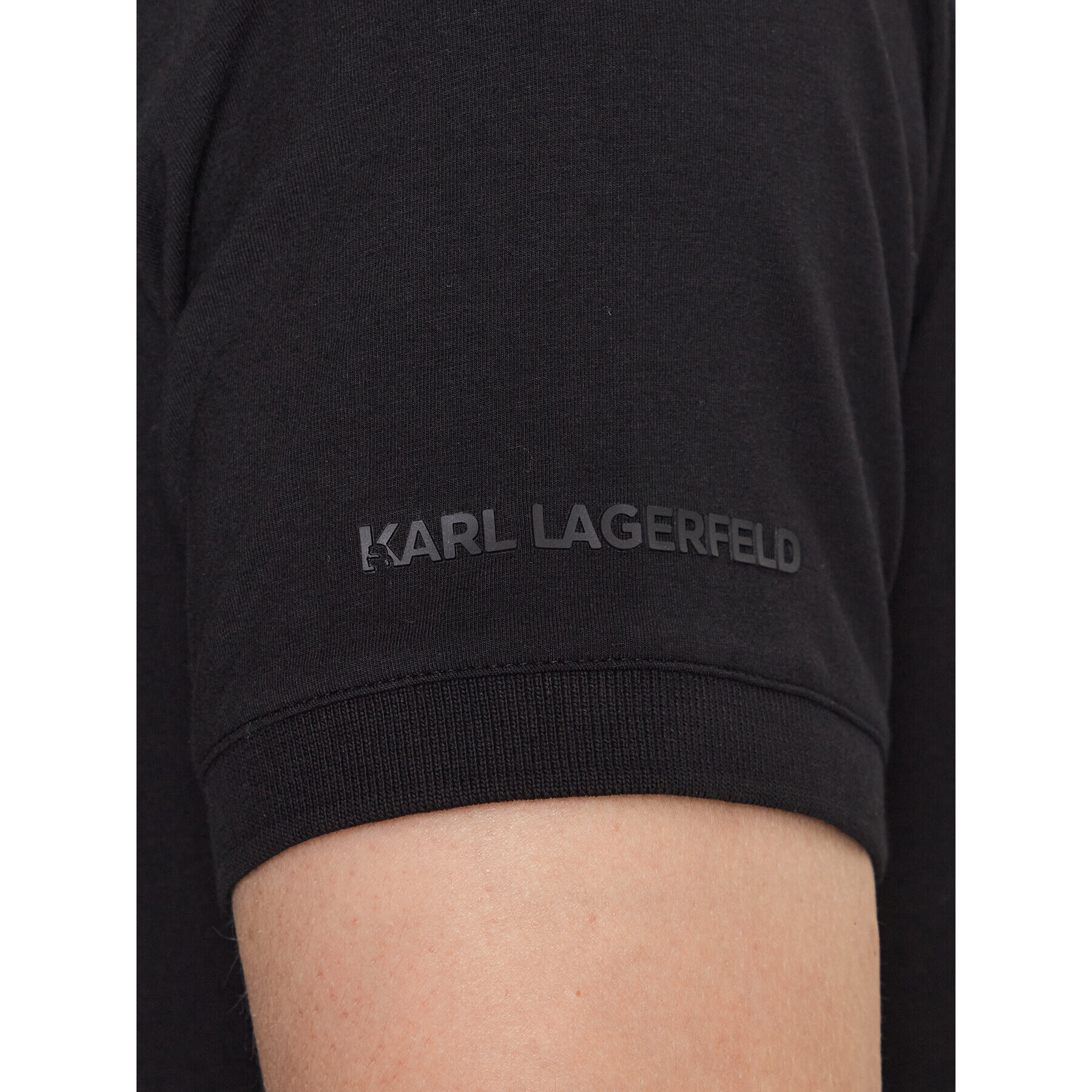 KARL LAGERFELD Тениска с яка и копчета 745401 533221 Черен Regular Fit - Pepit.bg