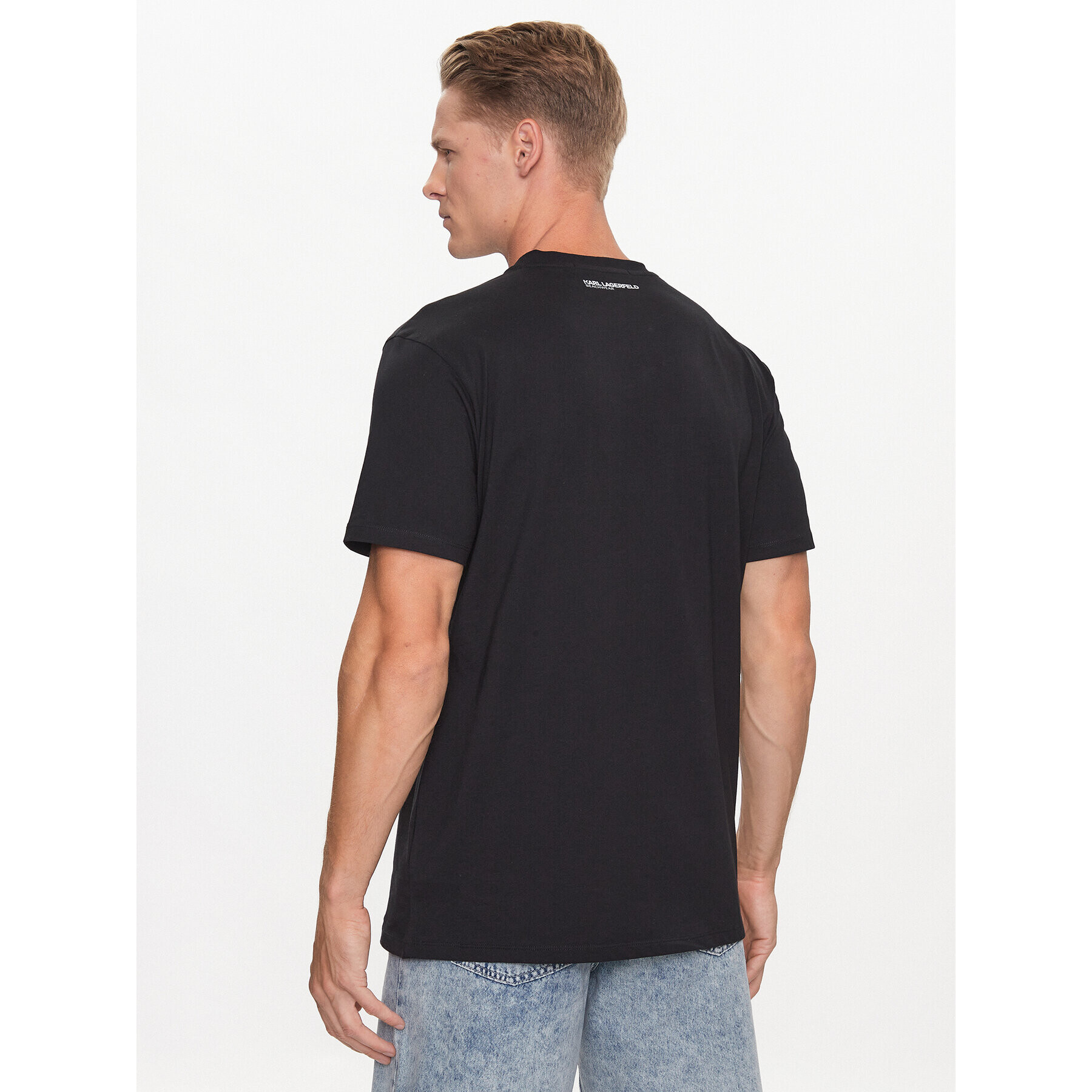 KARL LAGERFELD Тишърт 230M2211 Черен Regular Fit - Pepit.bg