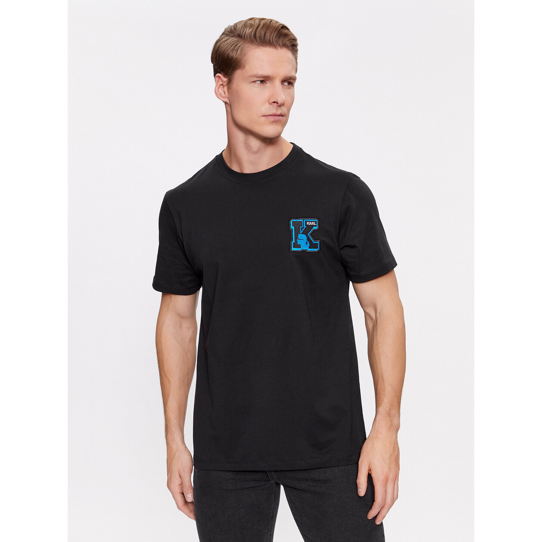 KARL LAGERFELD Тишърт 240M2204 Черен Regular Fit - Pepit.bg