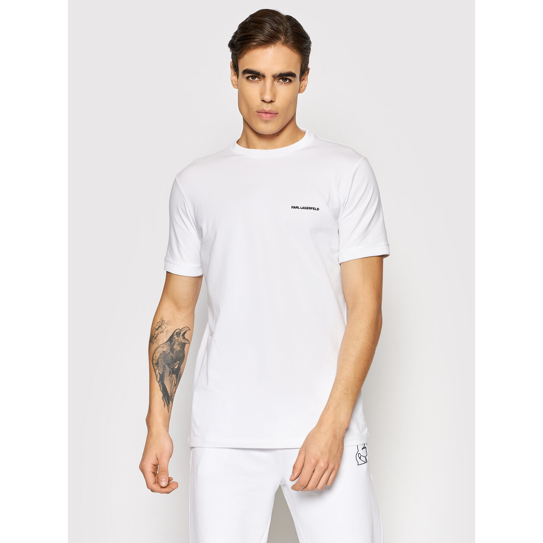 KARL LAGERFELD Тишърт 755020 512221 Бял Regular Fit - Pepit.bg