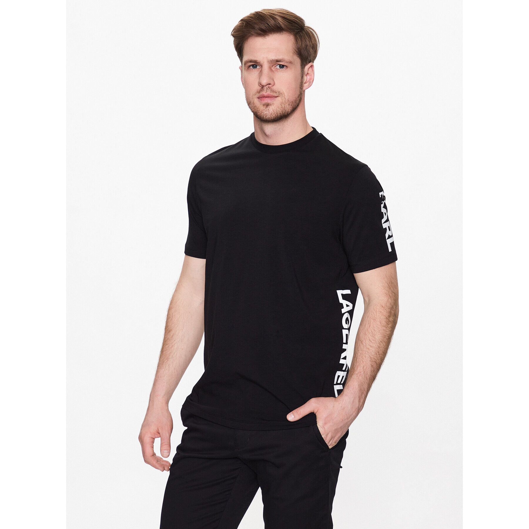 KARL LAGERFELD Тишърт 755025 532221 Черен Regular Fit - Pepit.bg