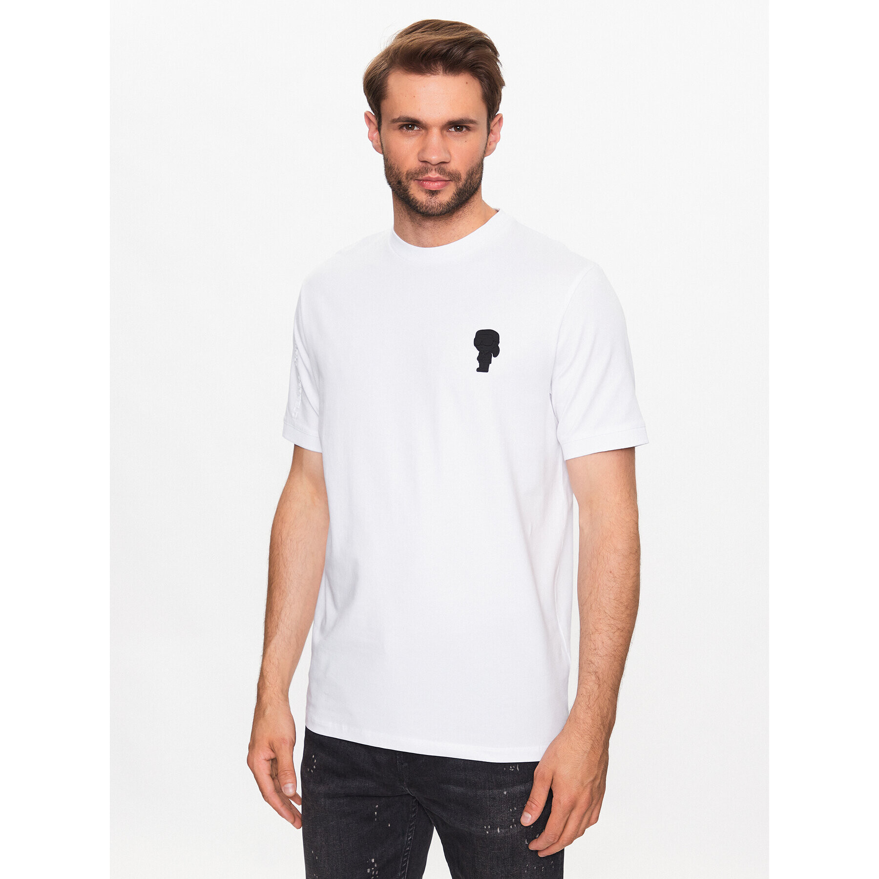 KARL LAGERFELD Тишърт 755026 532221 Бял Regular Fit - Pepit.bg