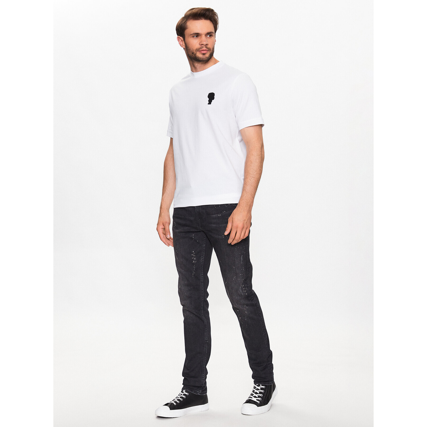 KARL LAGERFELD Тишърт 755026 532221 Бял Regular Fit - Pepit.bg