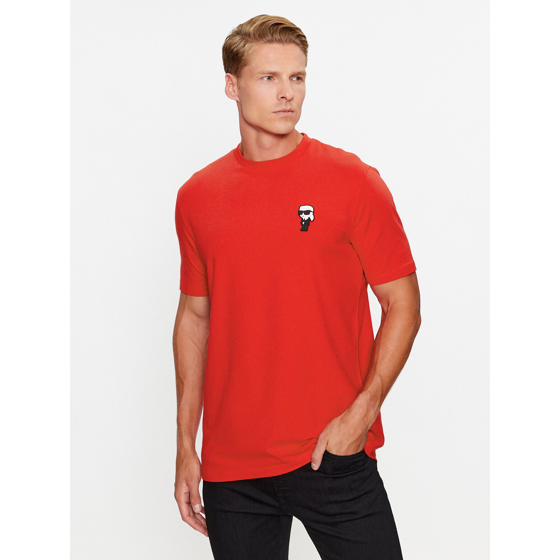 KARL LAGERFELD Тишърт 755027 534221 Червен Regular Fit - Pepit.bg