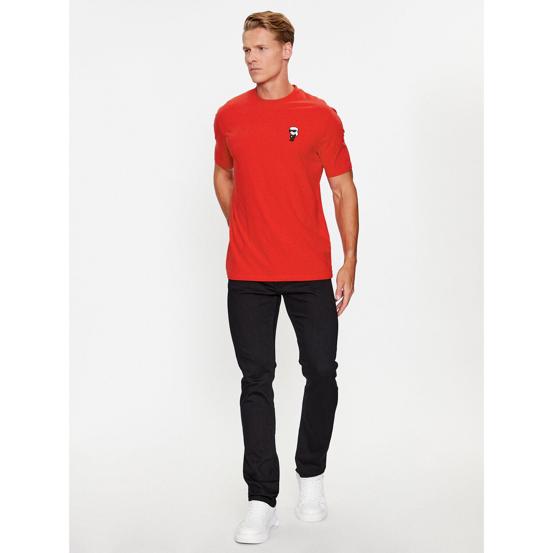 KARL LAGERFELD Тишърт 755027 534221 Червен Regular Fit - Pepit.bg