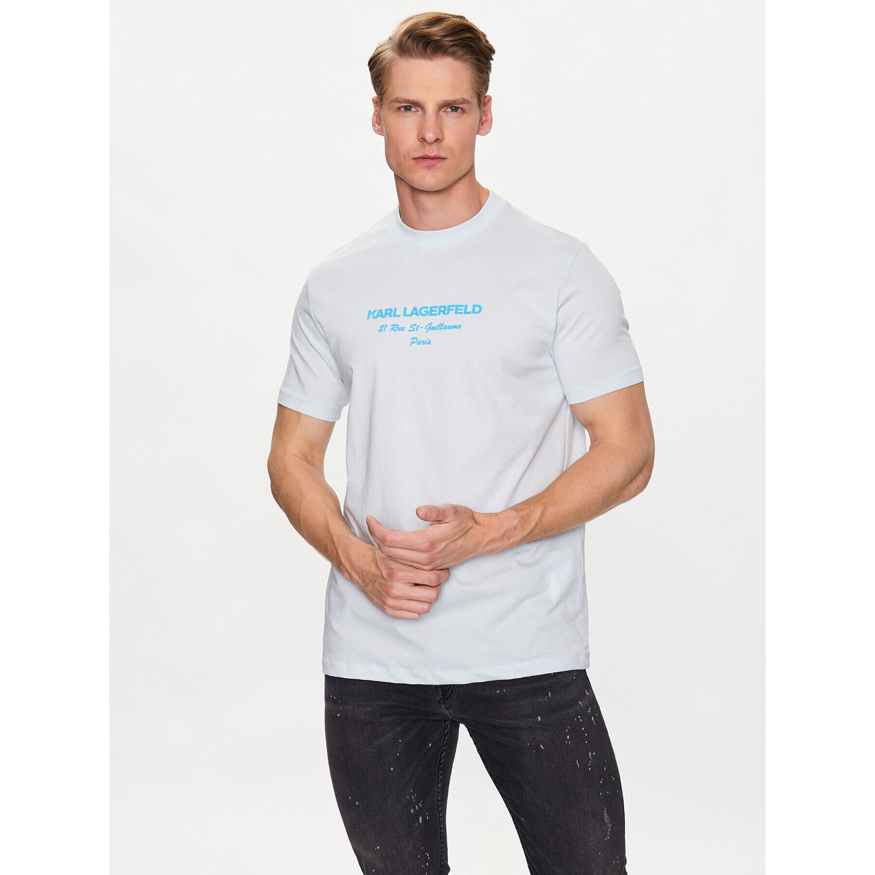 KARL LAGERFELD Тишърт 755035 532224 Син Regular Fit - Pepit.bg