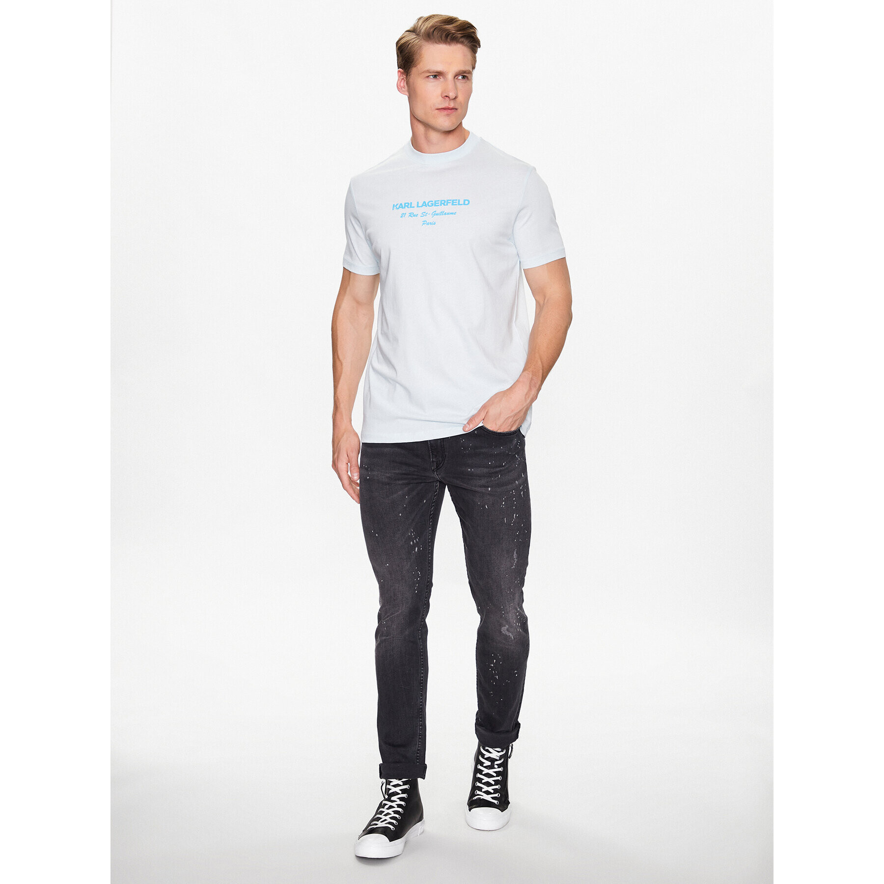 KARL LAGERFELD Тишърт 755035 532224 Син Regular Fit - Pepit.bg