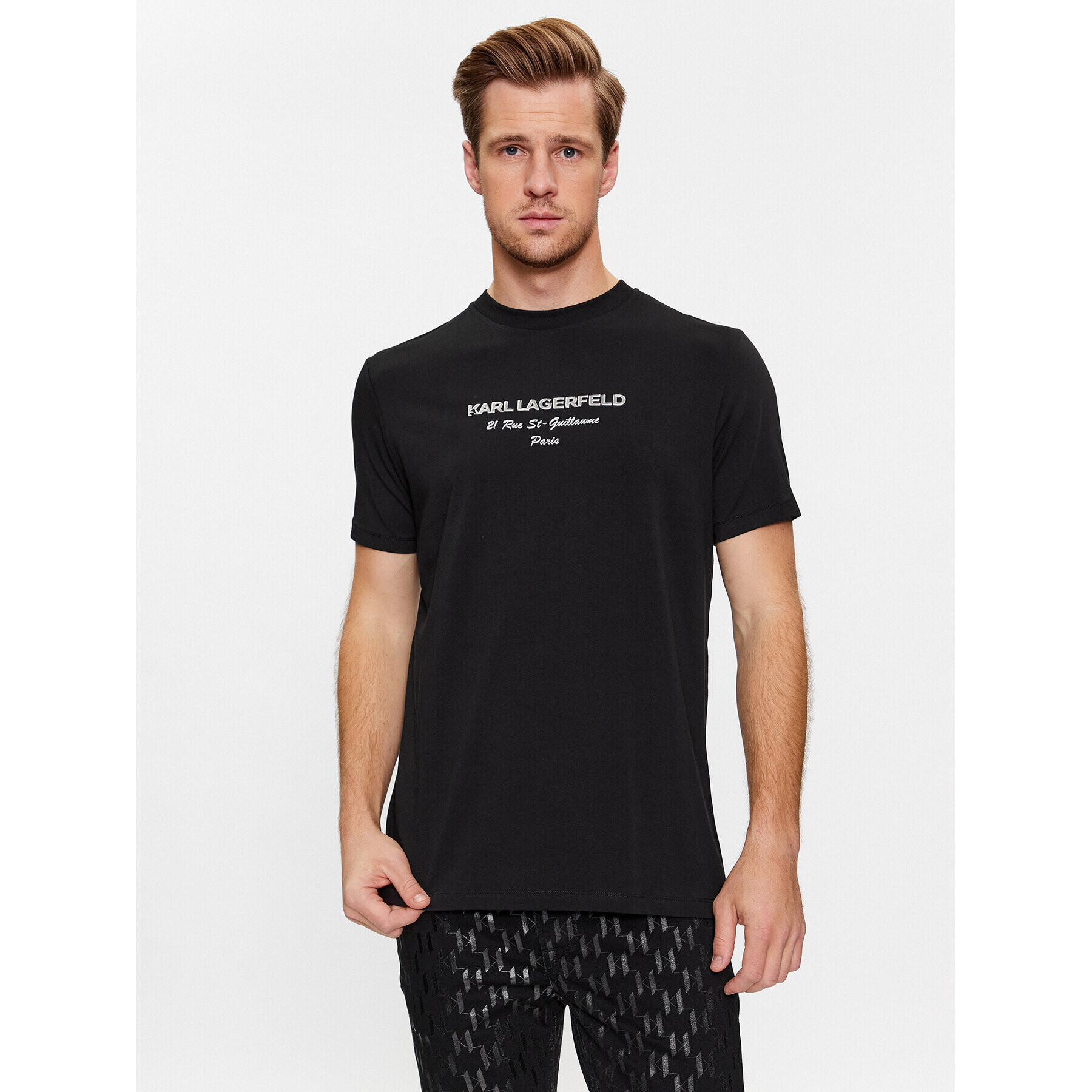 KARL LAGERFELD Тишърт 755037 534221 Сребрист Regular Fit - Pepit.bg