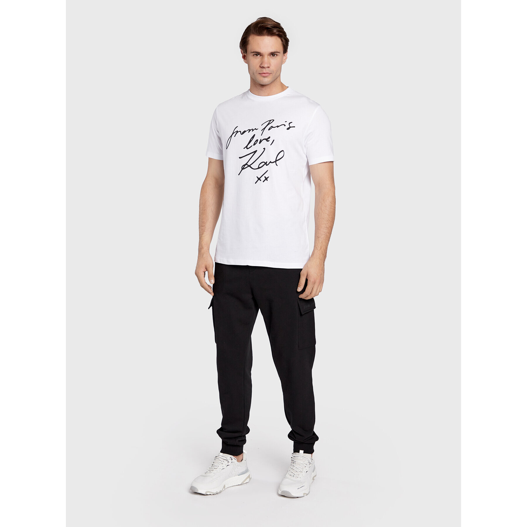 KARL LAGERFELD Тишърт 755046 524224 Бял Regular Fit - Pepit.bg