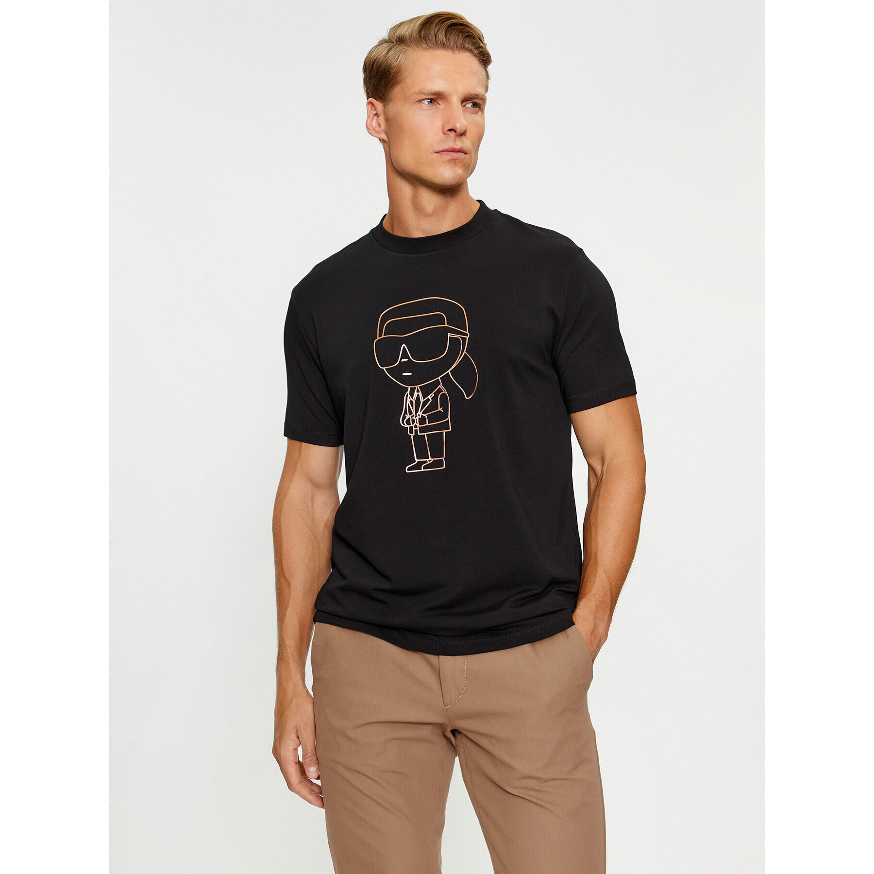 KARL LAGERFELD Тишърт 755047 534221 Черен Regular Fit - Pepit.bg