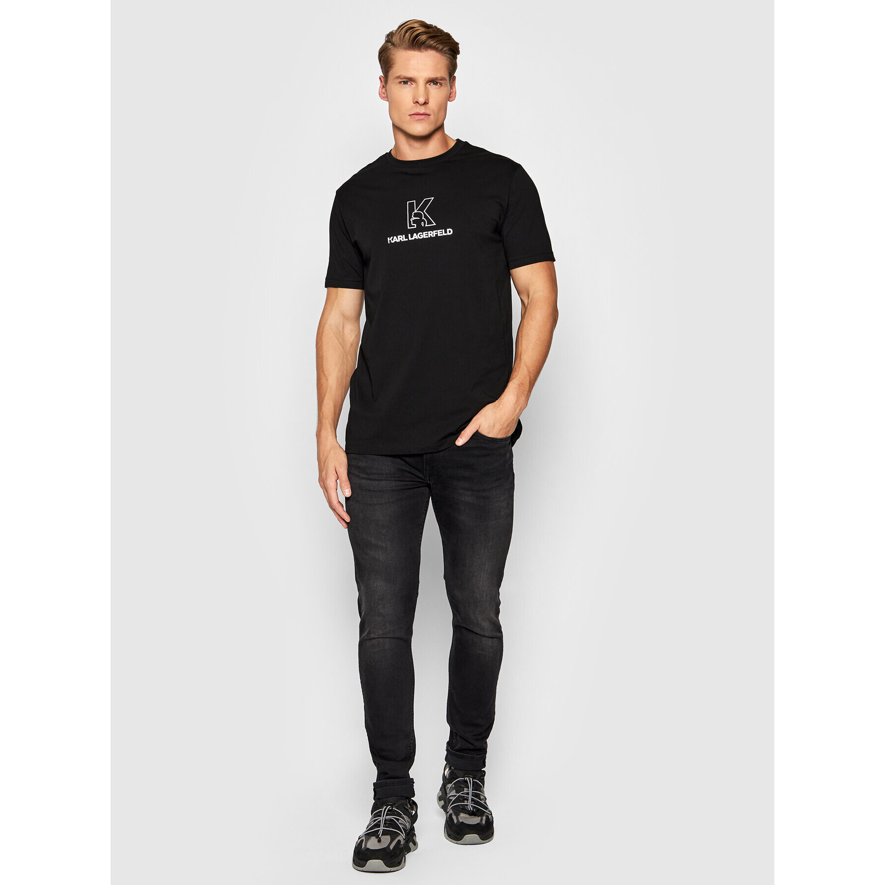 KARL LAGERFELD Тишърт 755049 512224 Черен Regular Fit - Pepit.bg