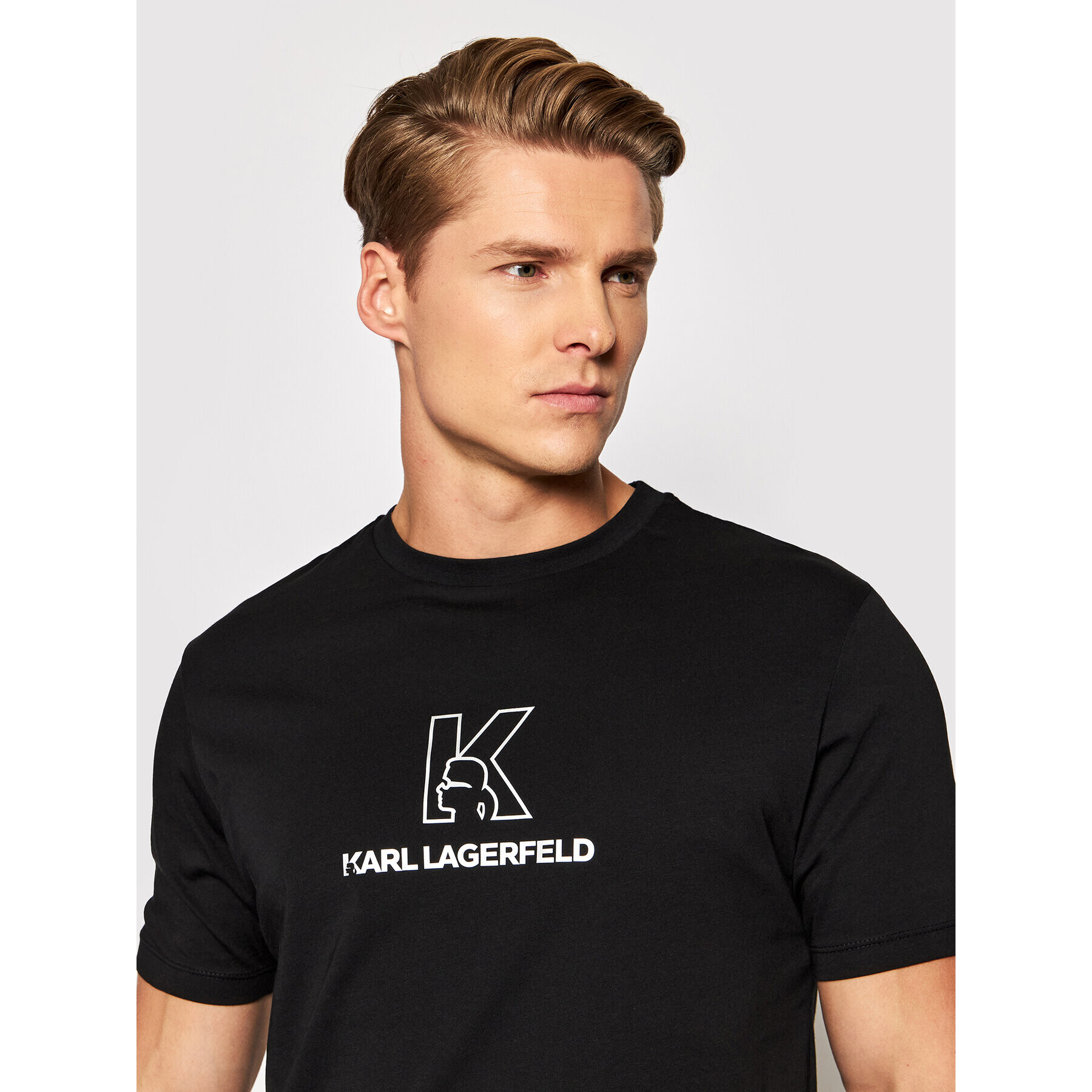 KARL LAGERFELD Тишърт 755049 512224 Черен Regular Fit - Pepit.bg