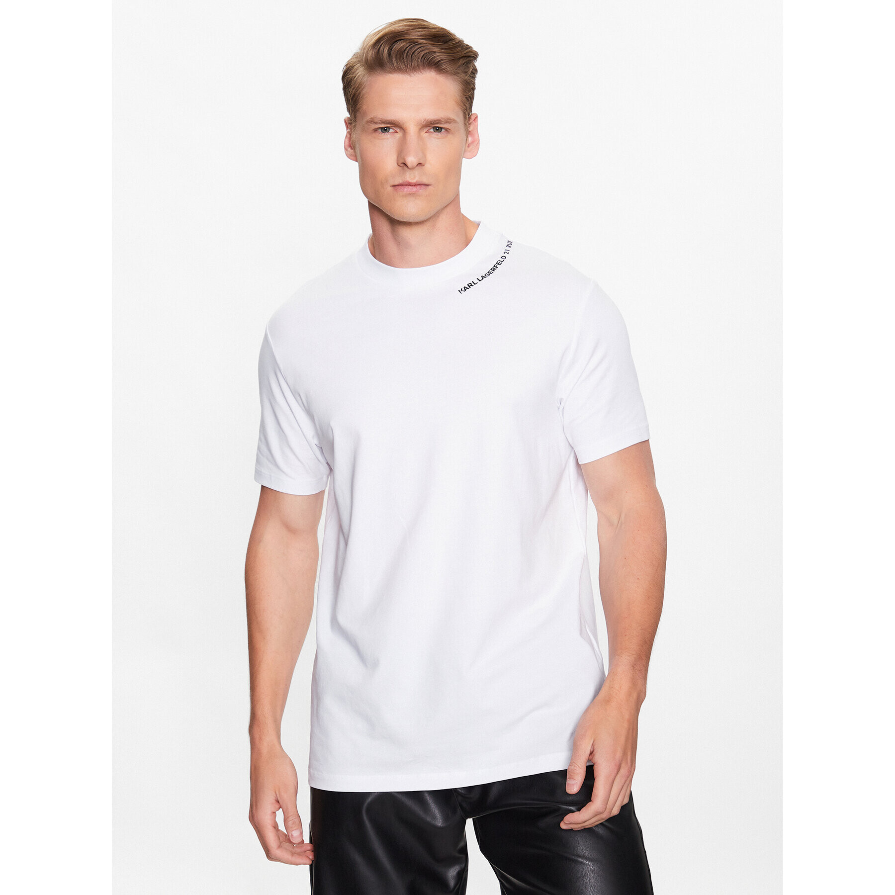 KARL LAGERFELD Тишърт 755051 532221 Бял Regular Fit - Pepit.bg