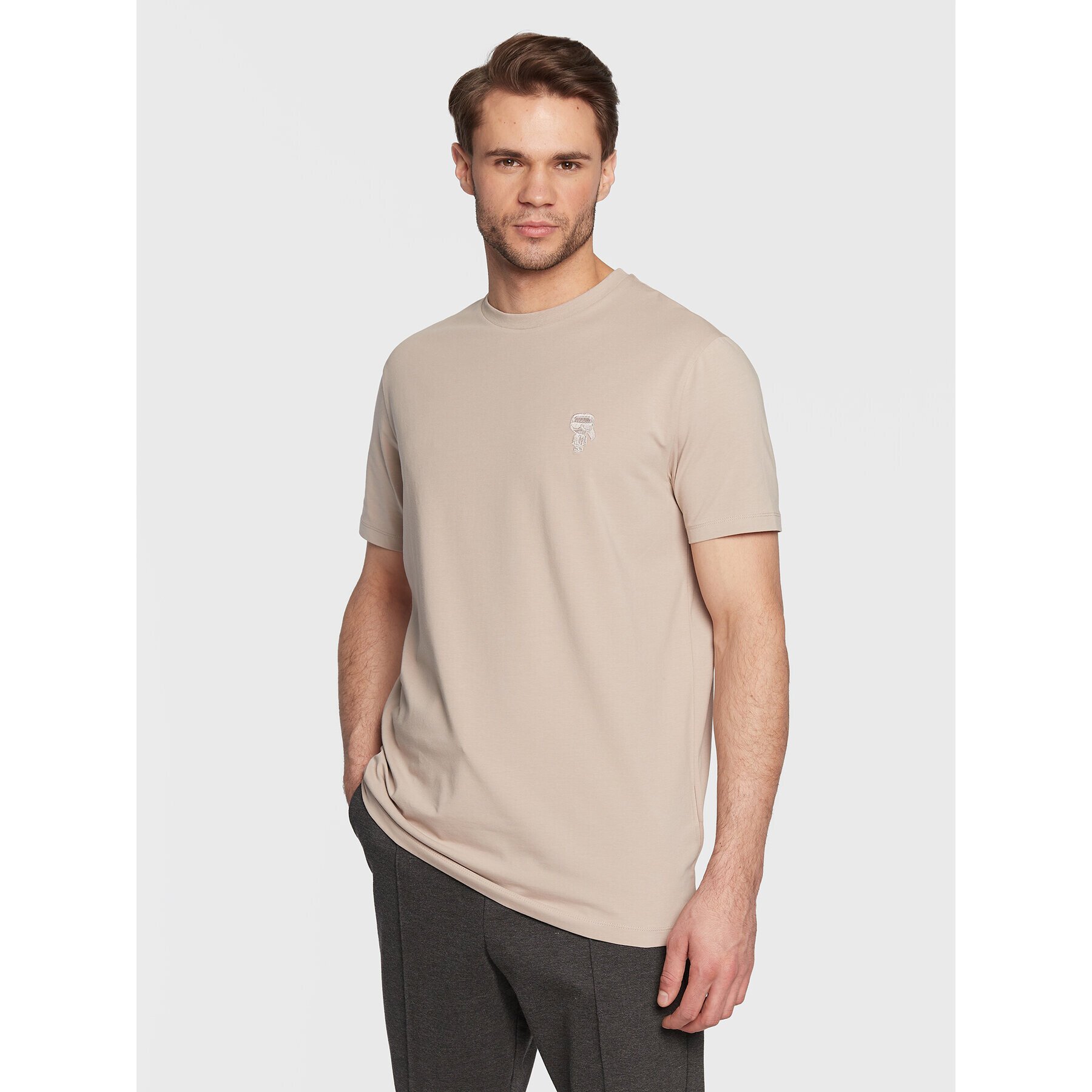 KARL LAGERFELD Тишърт 755055 524221 Бежов Regular Fit - Pepit.bg