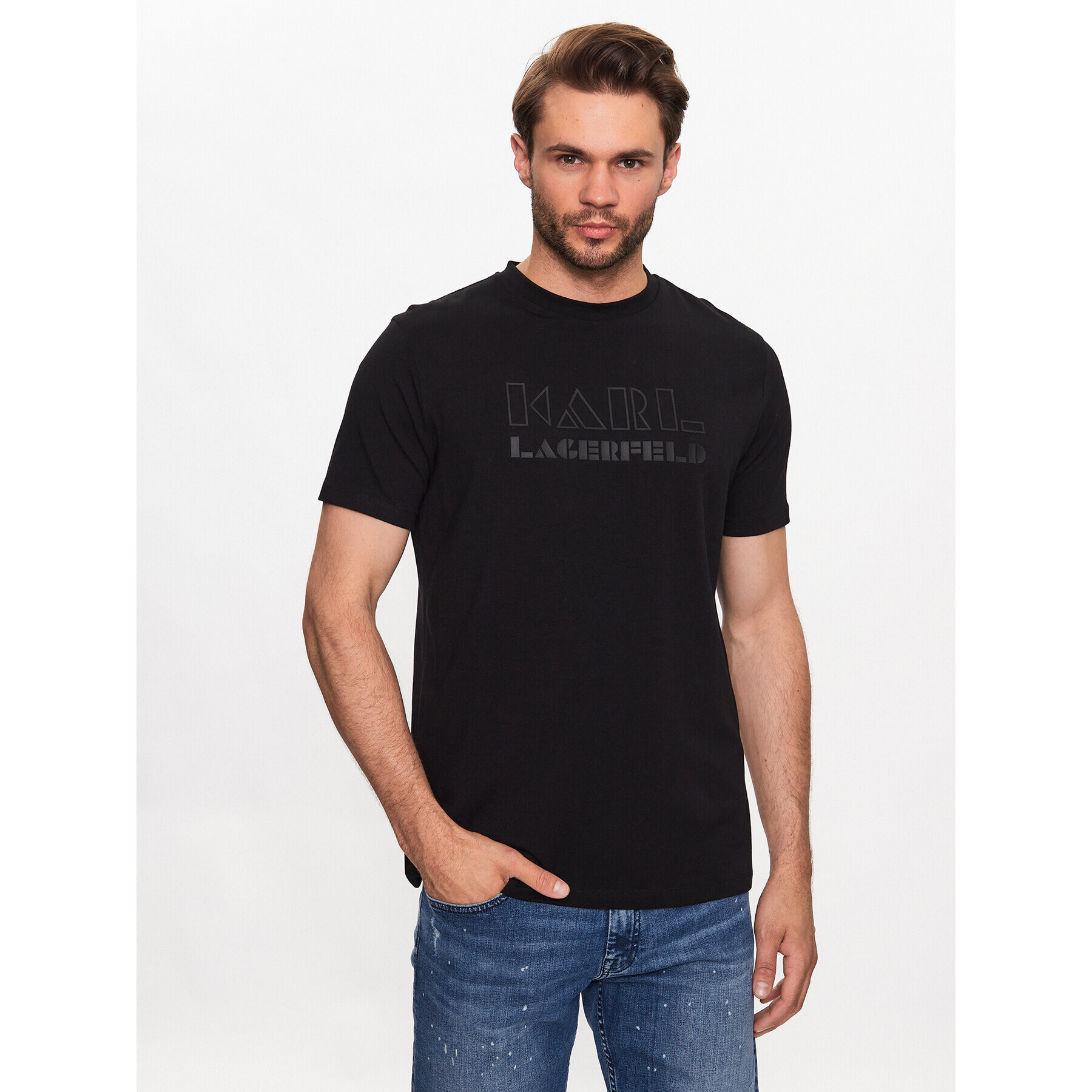 KARL LAGERFELD Тишърт 755060 533221 Черен Regular Fit - Pepit.bg