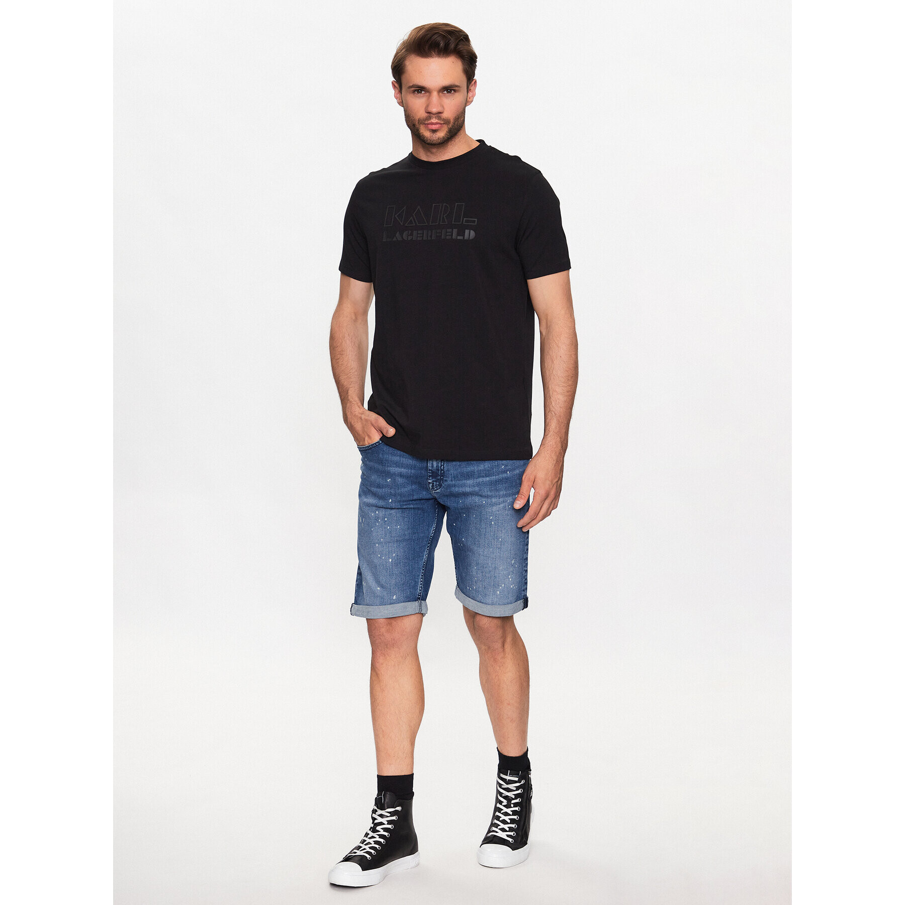 KARL LAGERFELD Тишърт 755060 533221 Черен Regular Fit - Pepit.bg