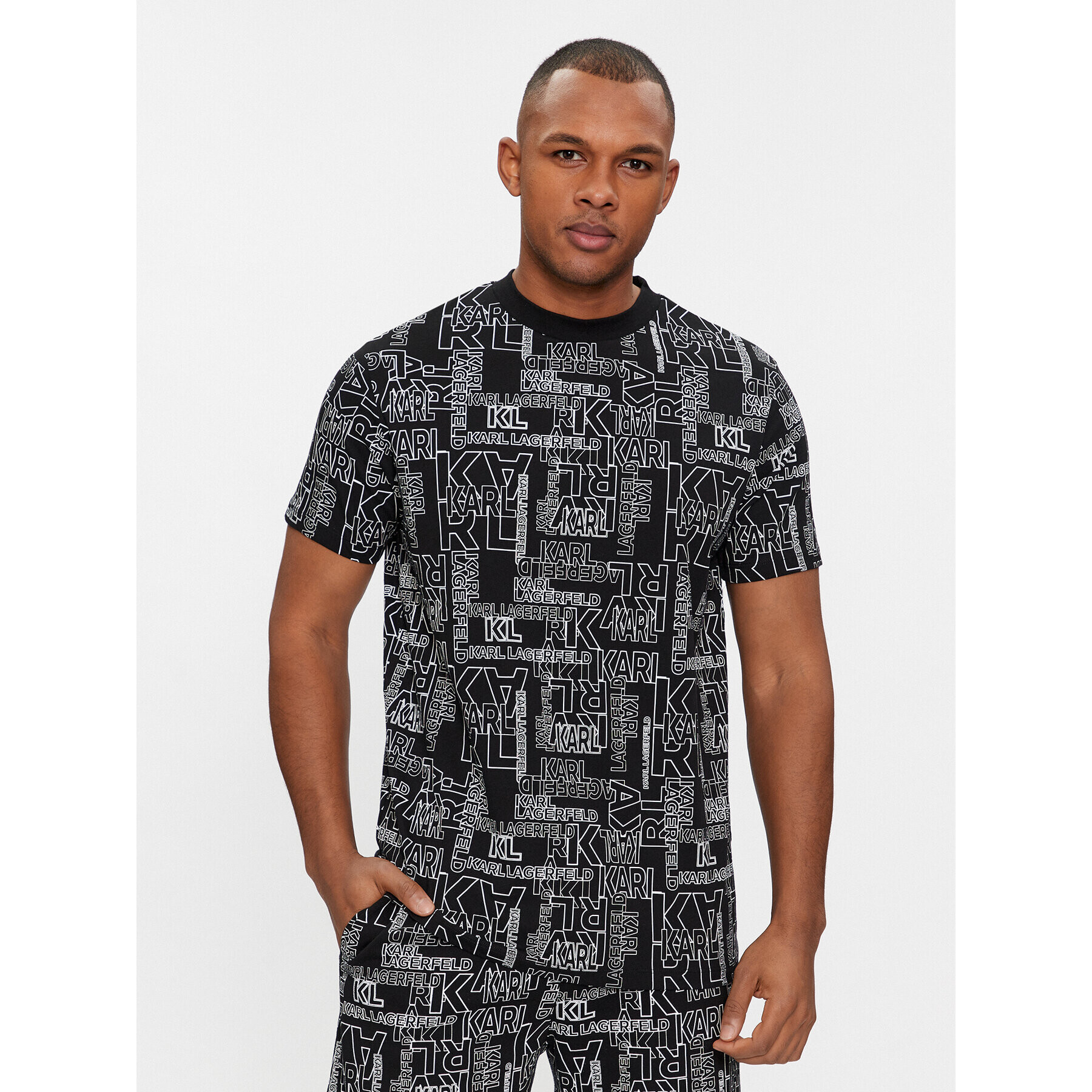 KARL LAGERFELD Тишърт 755060 541224 Черен Regular Fit - Pepit.bg