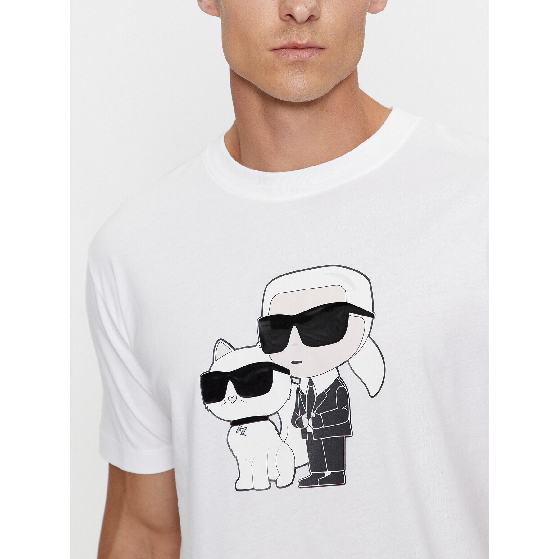 KARL LAGERFELD Тишърт 755061 534241 Бял Regular Fit - Pepit.bg